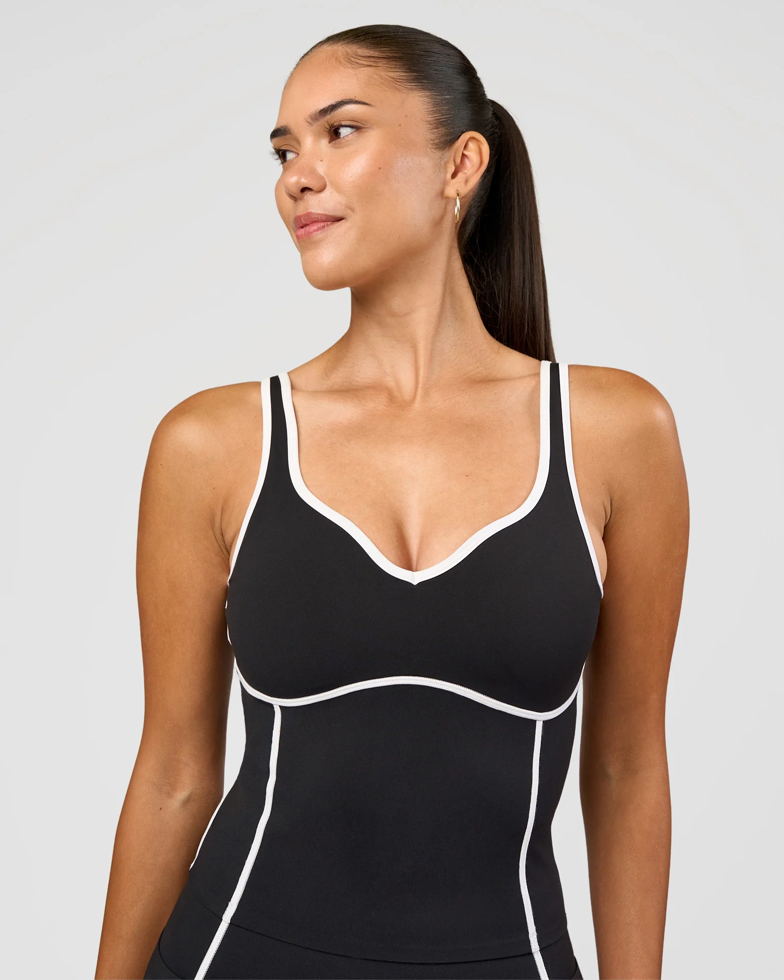 Power Sweetheart Shelf Bra Tank - Black - Image 7