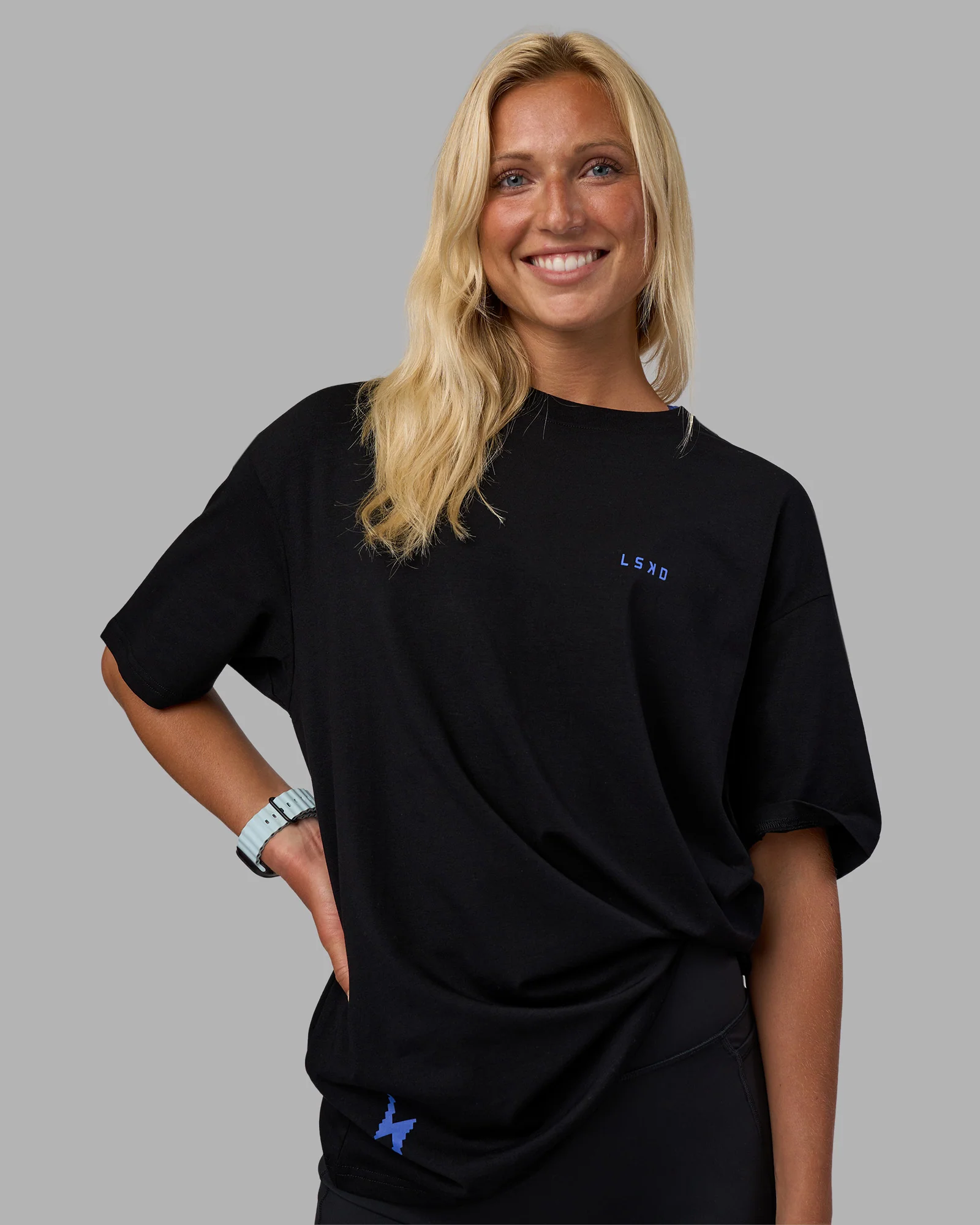 Pressure is a Privilege FLXCotton Oversized Tee - Black-Power Cobalt - Image 8