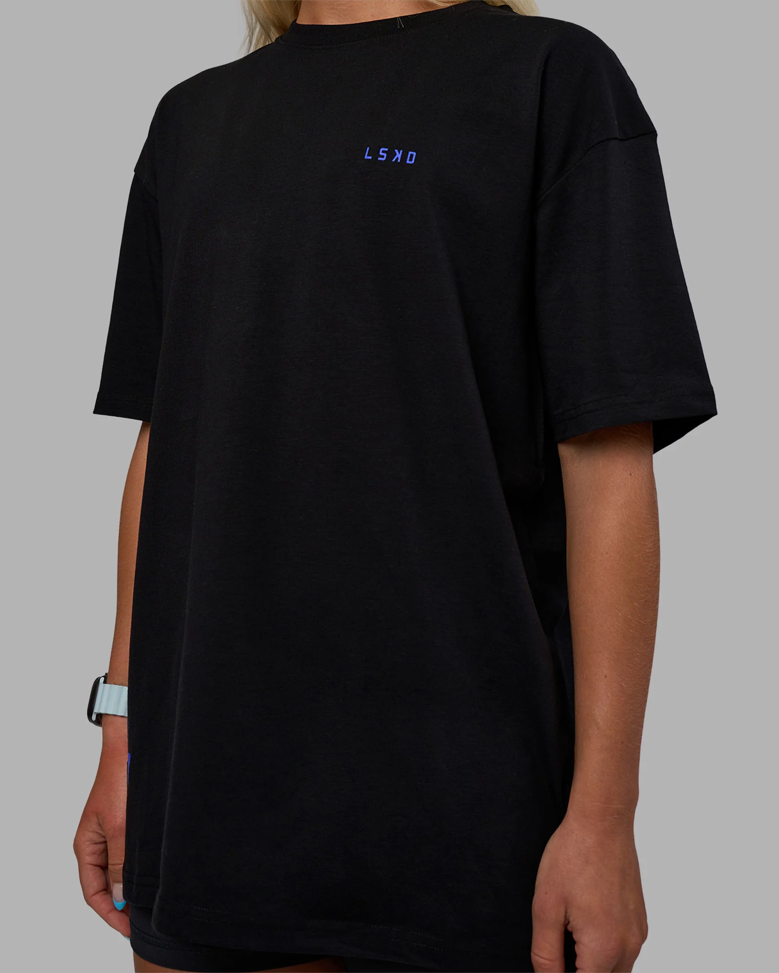 Pressure is a Privilege FLXCotton Oversized Tee - Black-Power Cobalt - Image 9