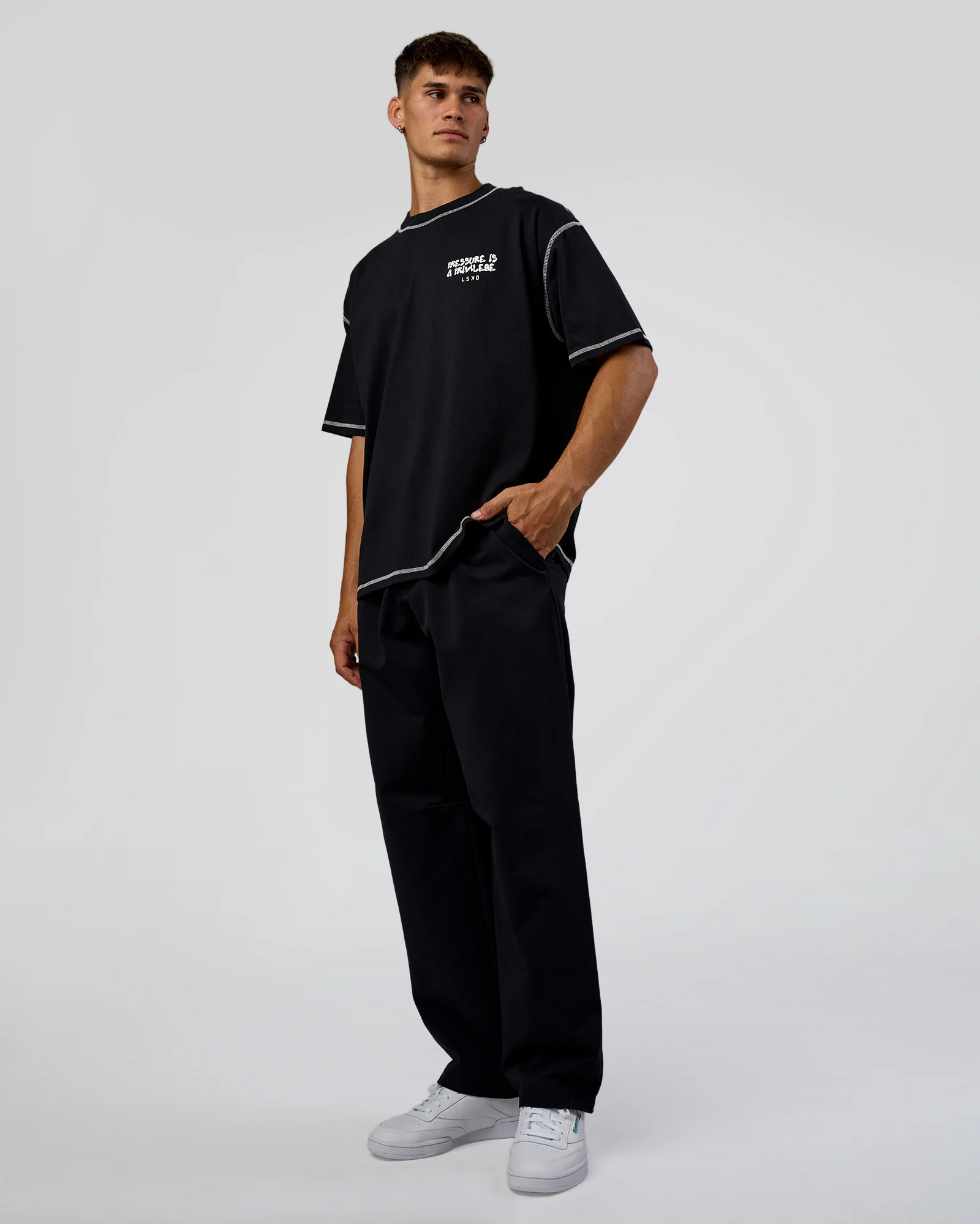 Pressure is Privilege Oversized Tee - Black-White - Image 6