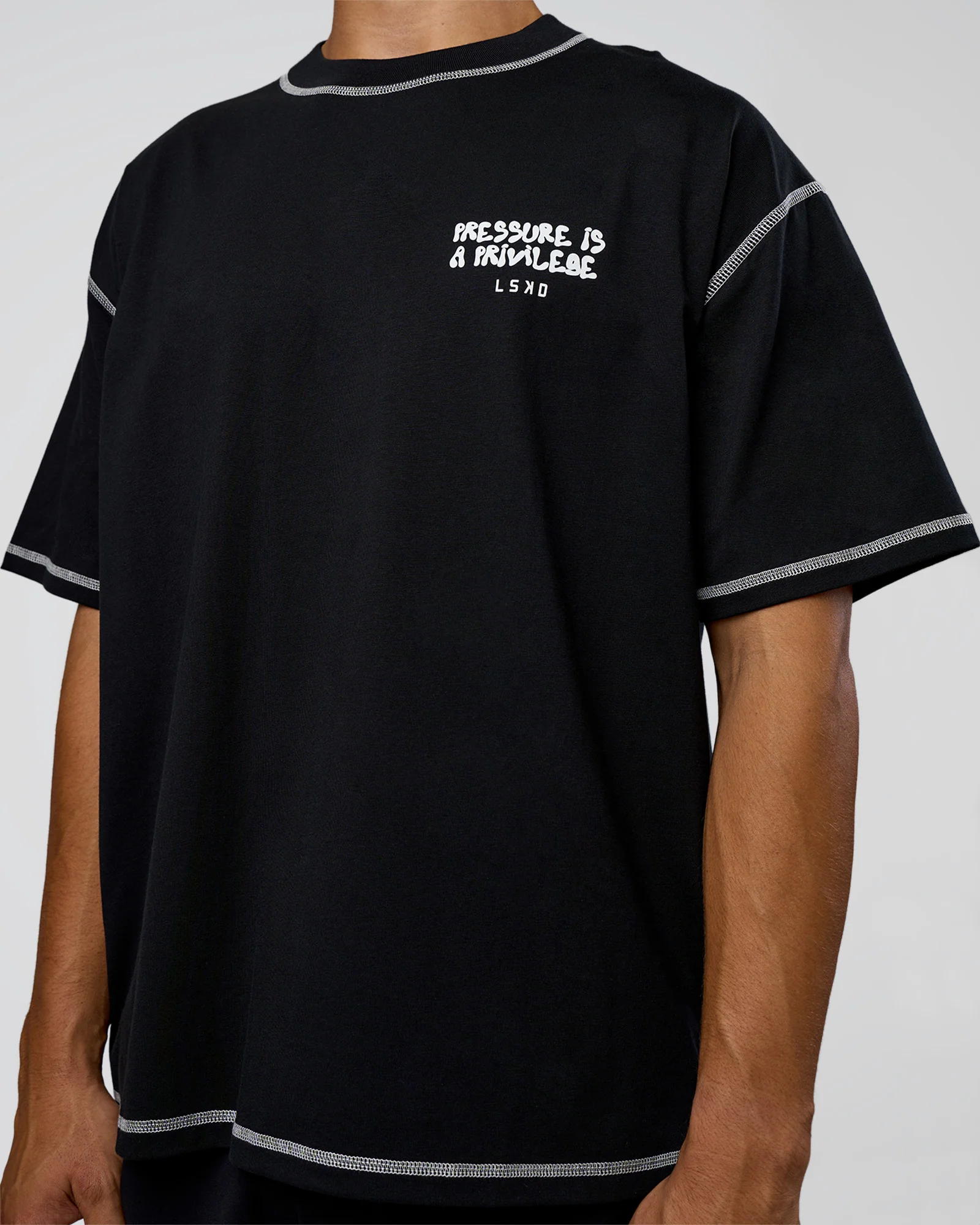 Pressure is Privilege Oversized Tee - Black-White - Image 8