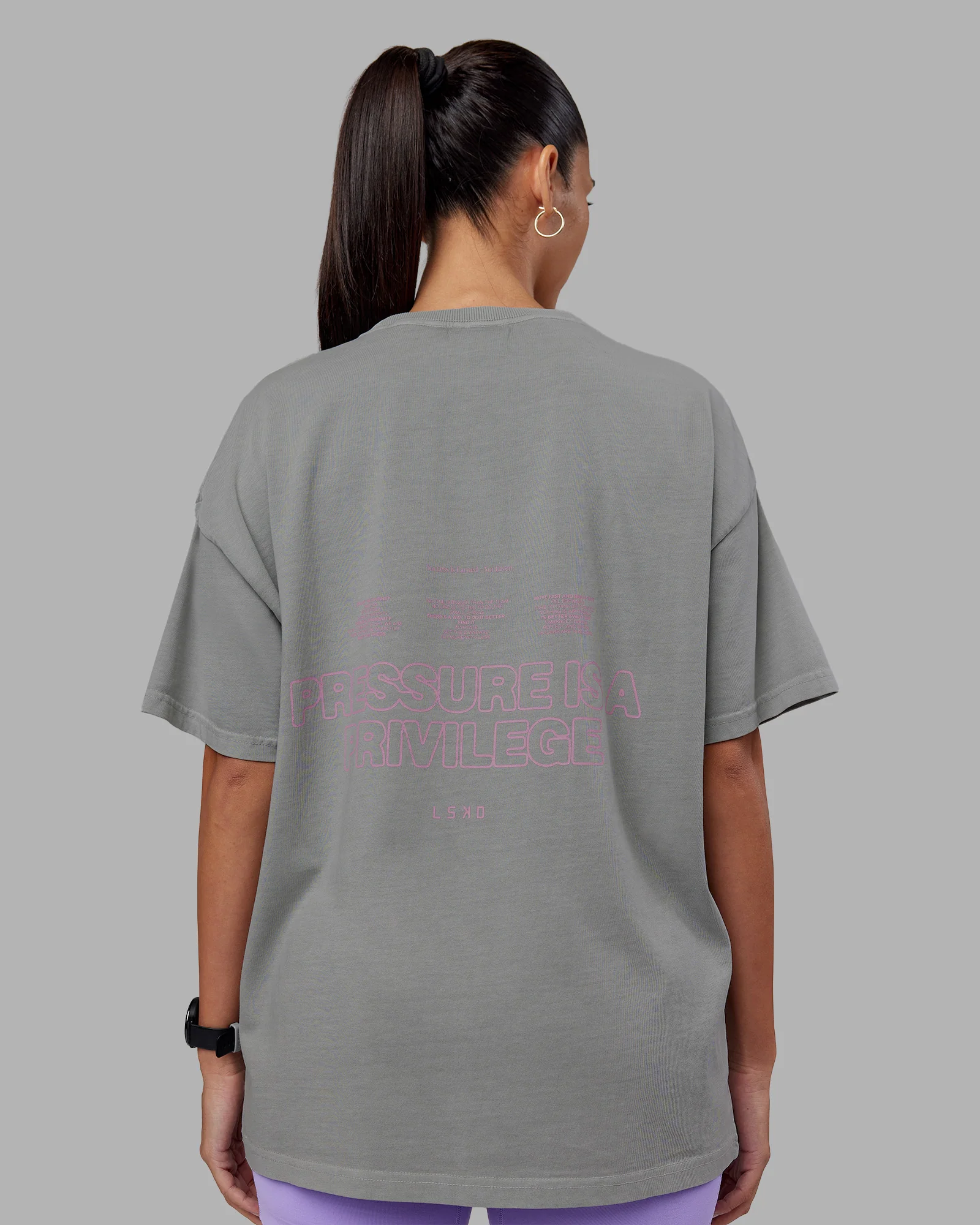 Pressure Washed Heavyweight Oversize Tee - Grey-Bubblegum - Image 2