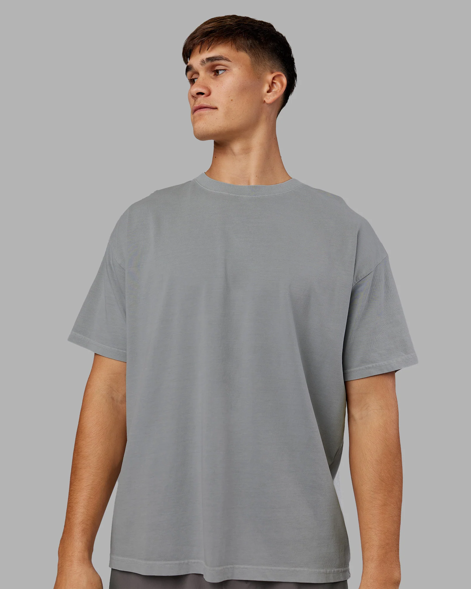Pressure Washed Heavyweight Oversize Tee - Grey-Bubblegum - Image 3