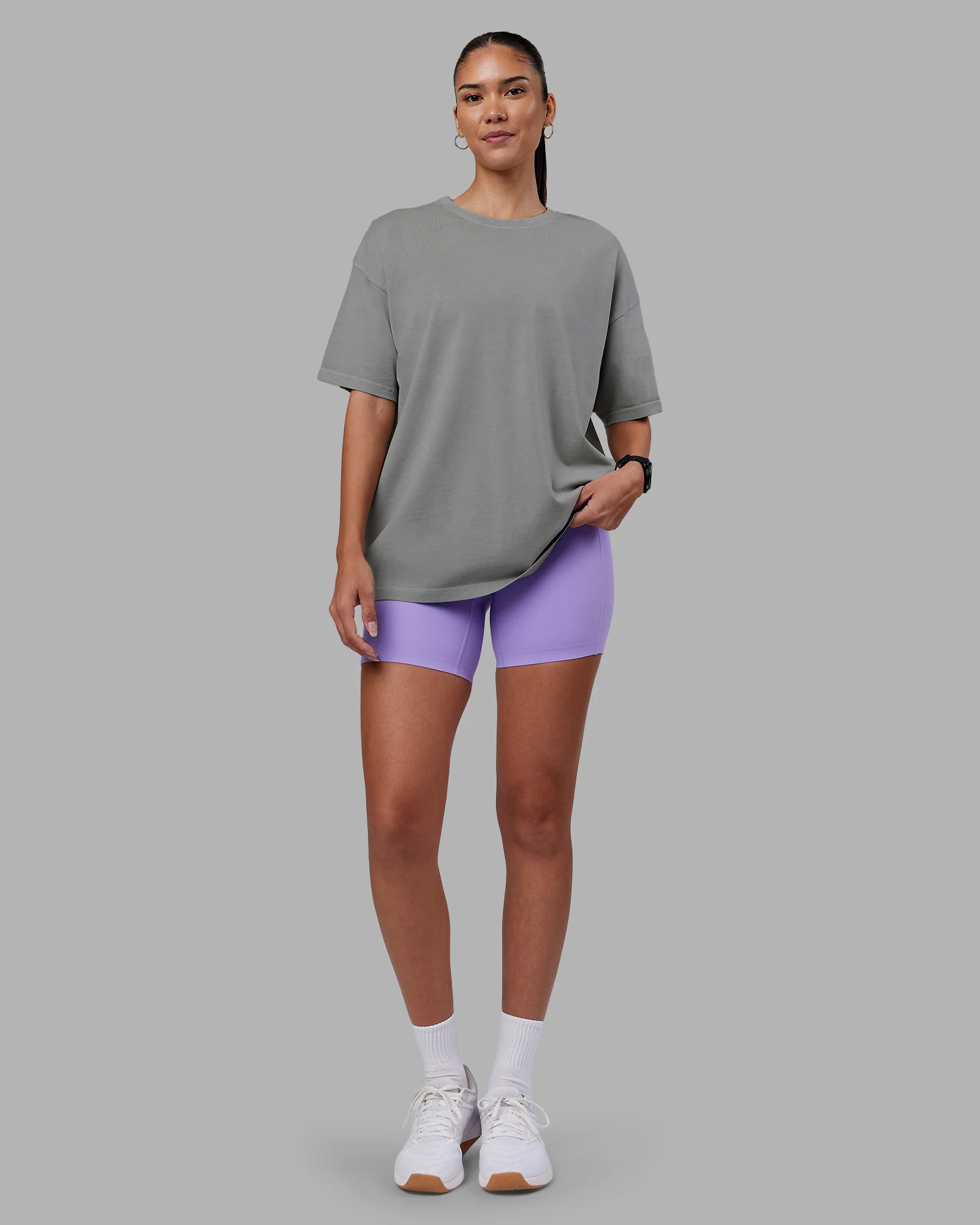 Pressure Washed Heavyweight Oversize Tee - Grey-Bubblegum - Image 6
