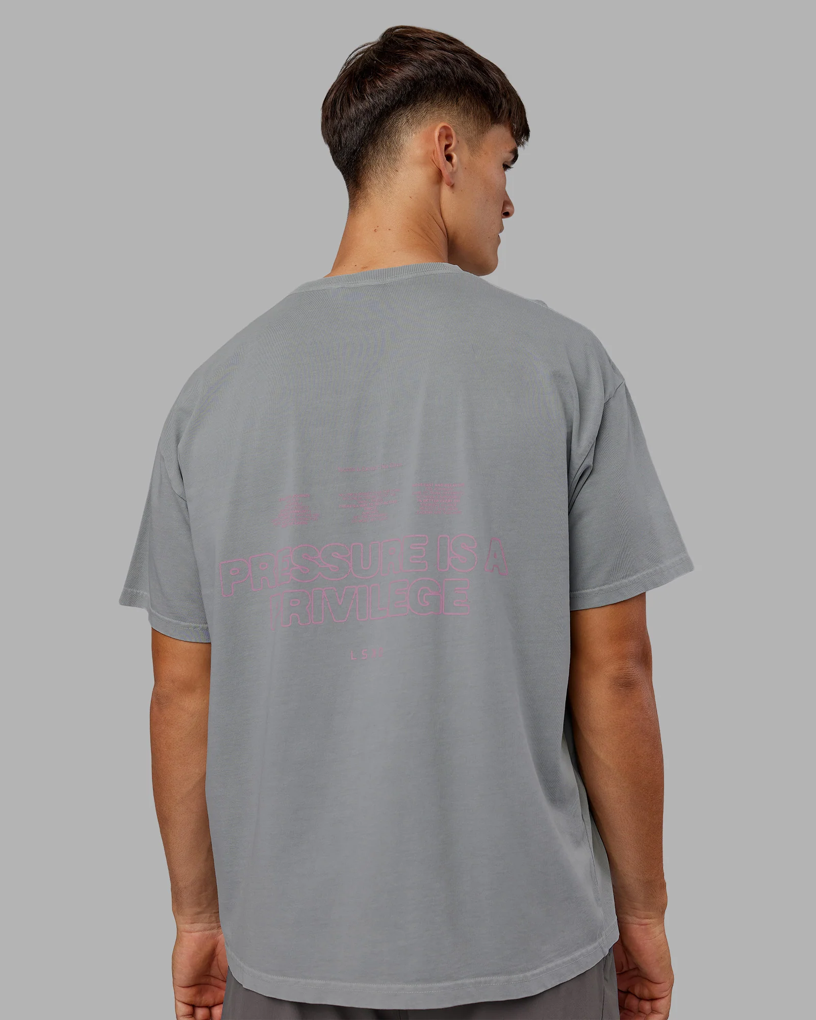 Pressure Washed Heavyweight Oversize Tee - Grey-Bubblegum - Image 7