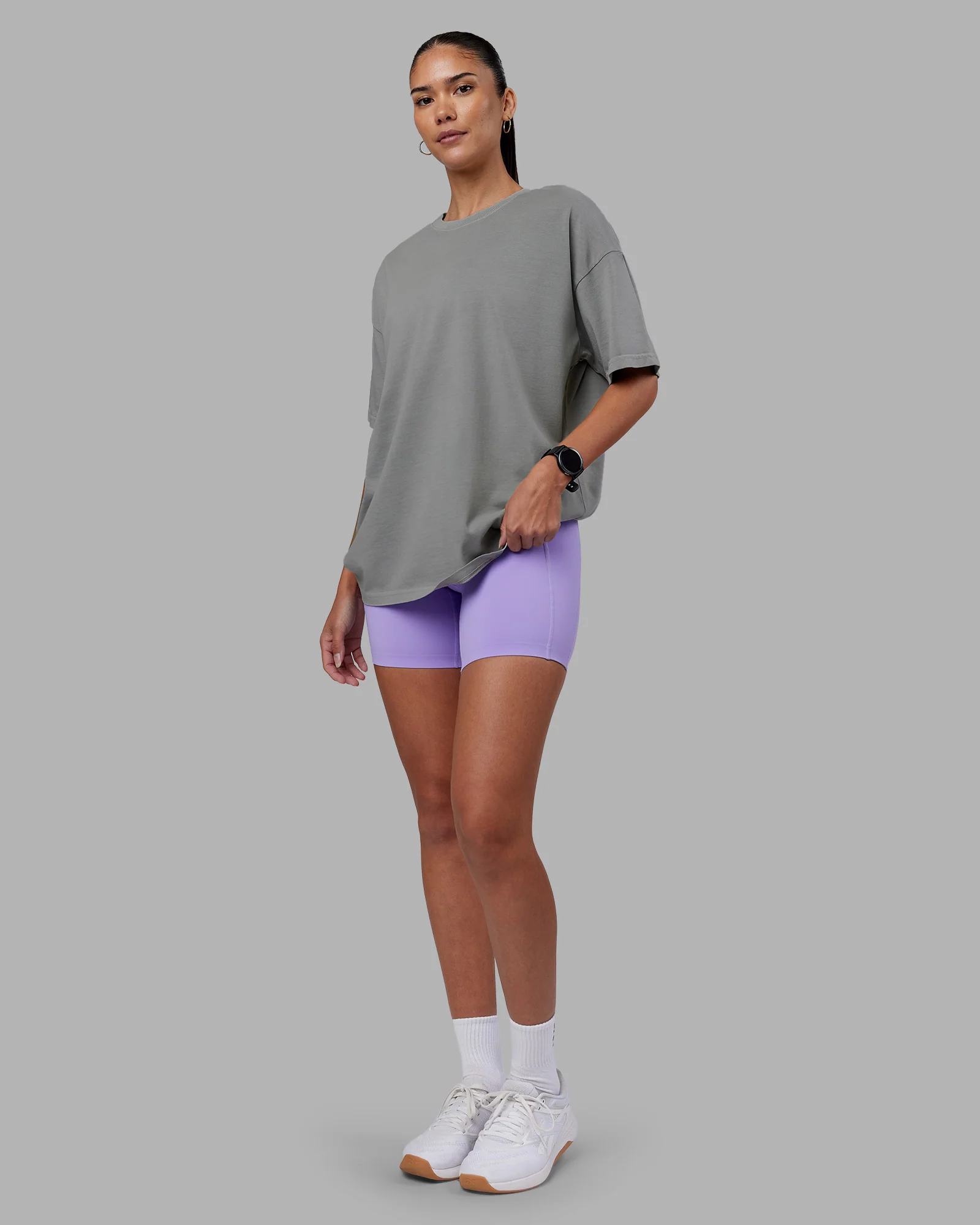 Pressure Washed Heavyweight Oversize Tee - Grey-Bubblegum - Image 9