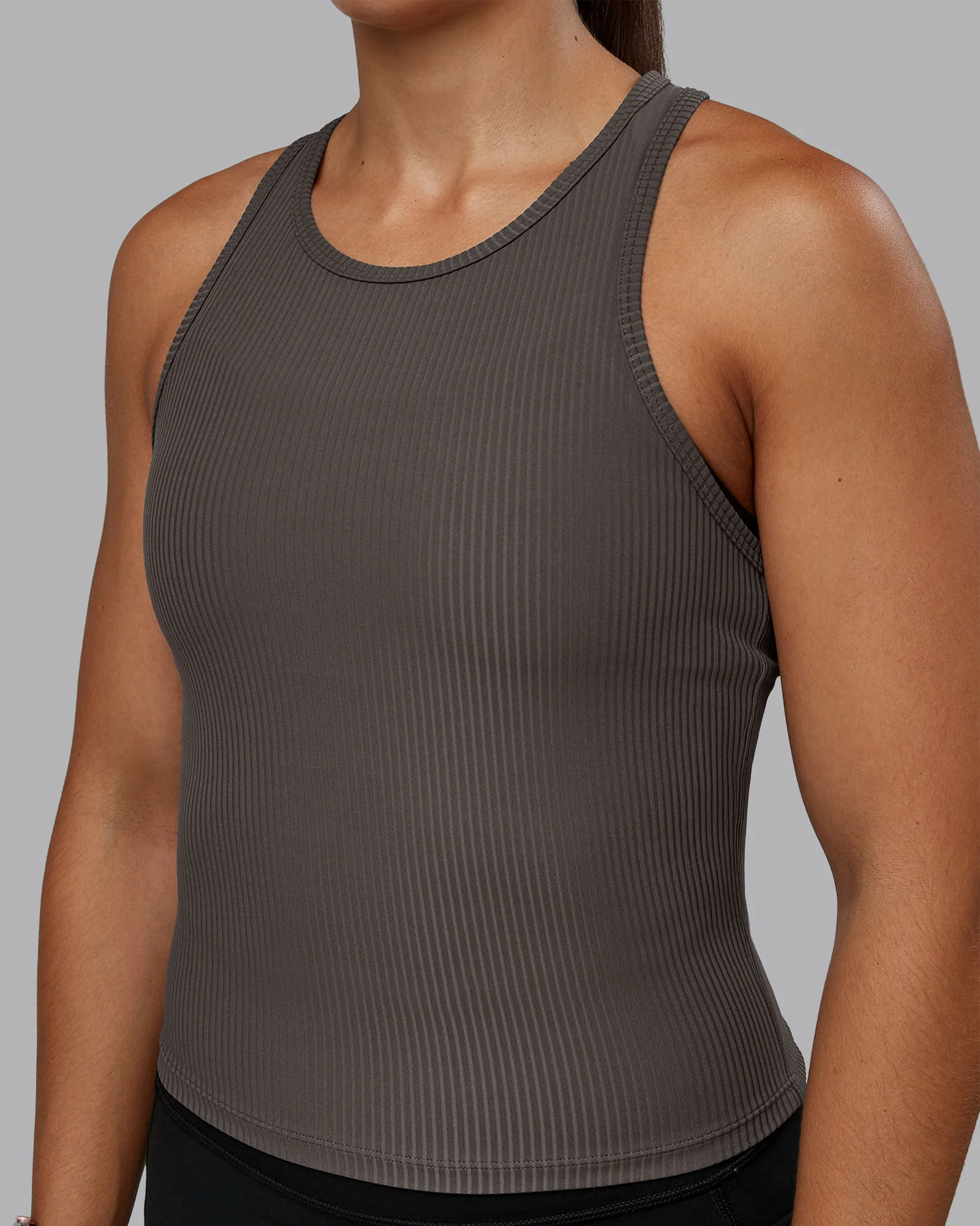 Push High Neck Ribbed Tank - Dark Storm - Image 7