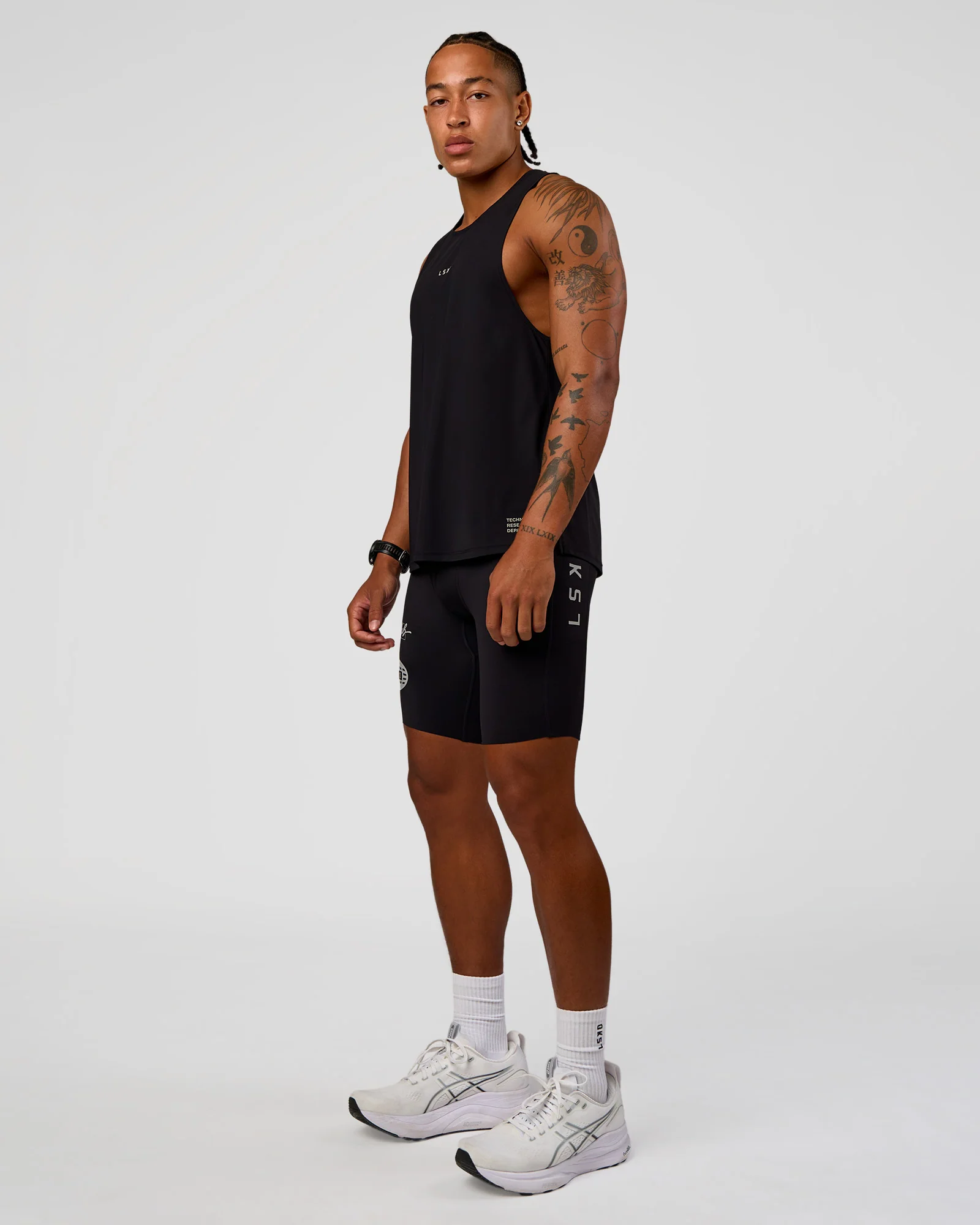 Race Day 8" Short Tight - Black-Alloy - Image 10