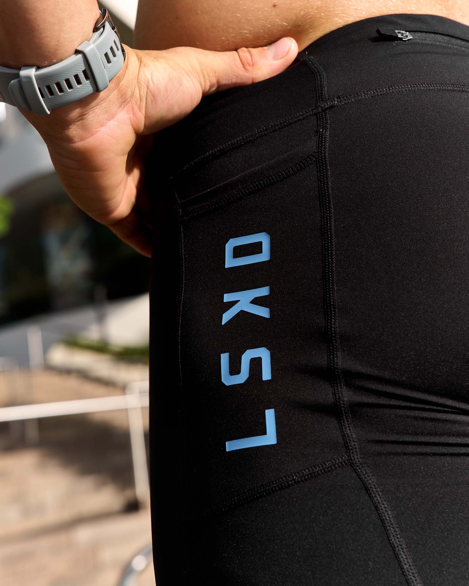 Race Day 8" Short Tight - Black-Palace Blue - Image 3