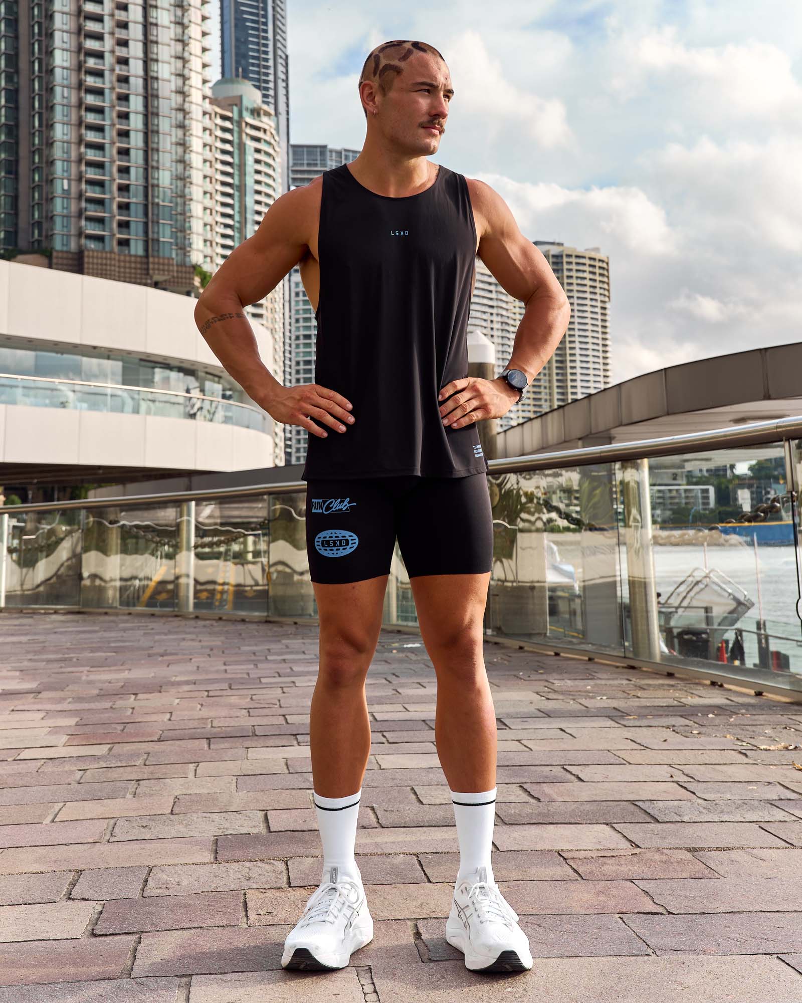 Race Day 8" Short Tight - Black-Palace Blue - Image 7