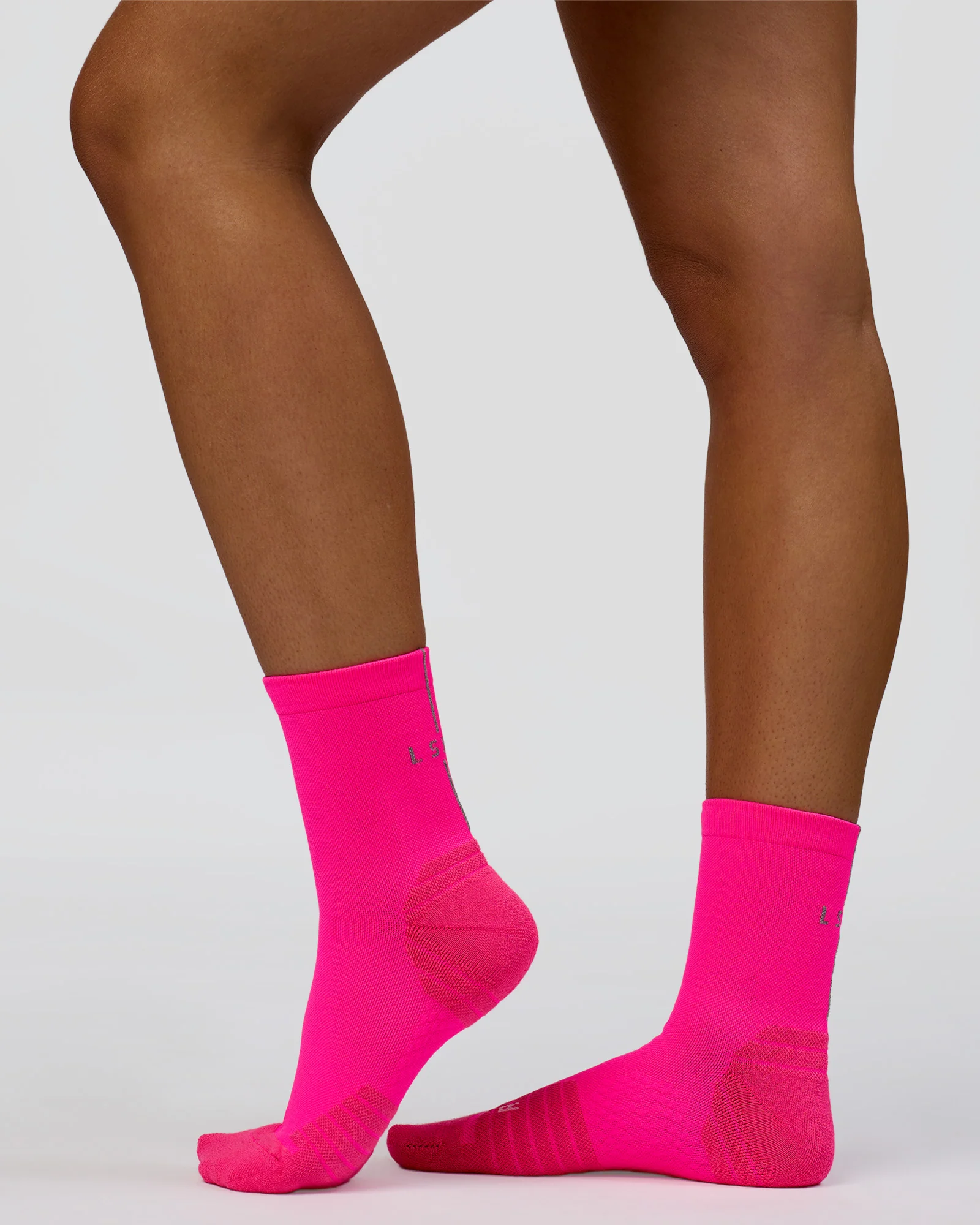 Race Performance Quarter Socks - Neon Pink-Reflective - Image 2