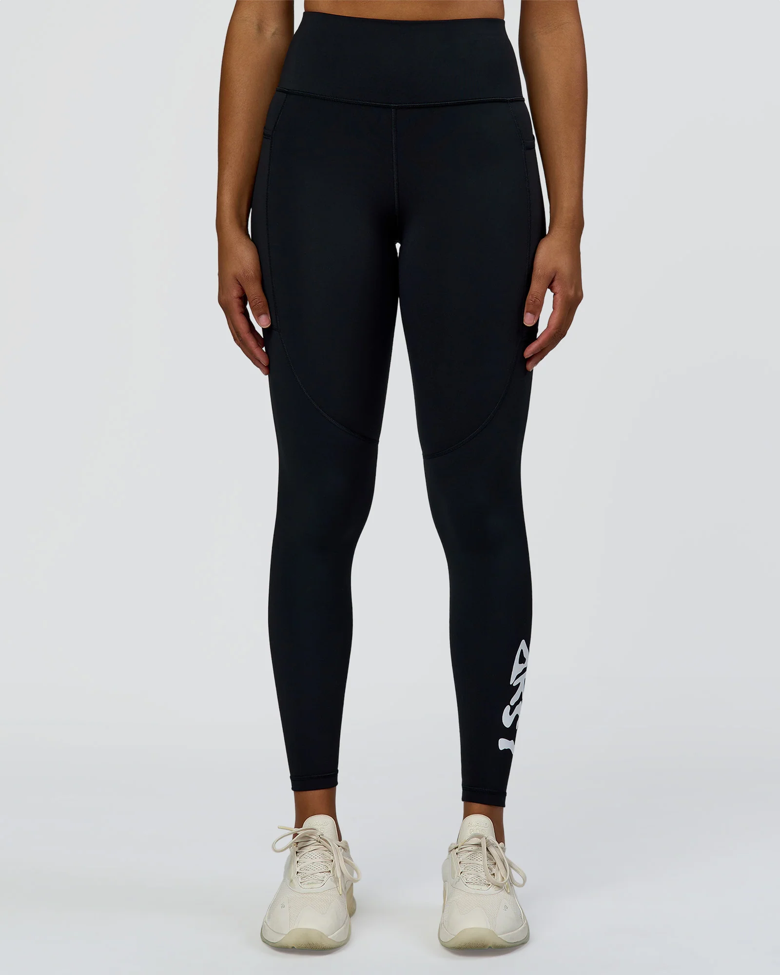 Rep Street Script Ultra High-Rise Full Length Legging Pockets - Black-White - Image 8
