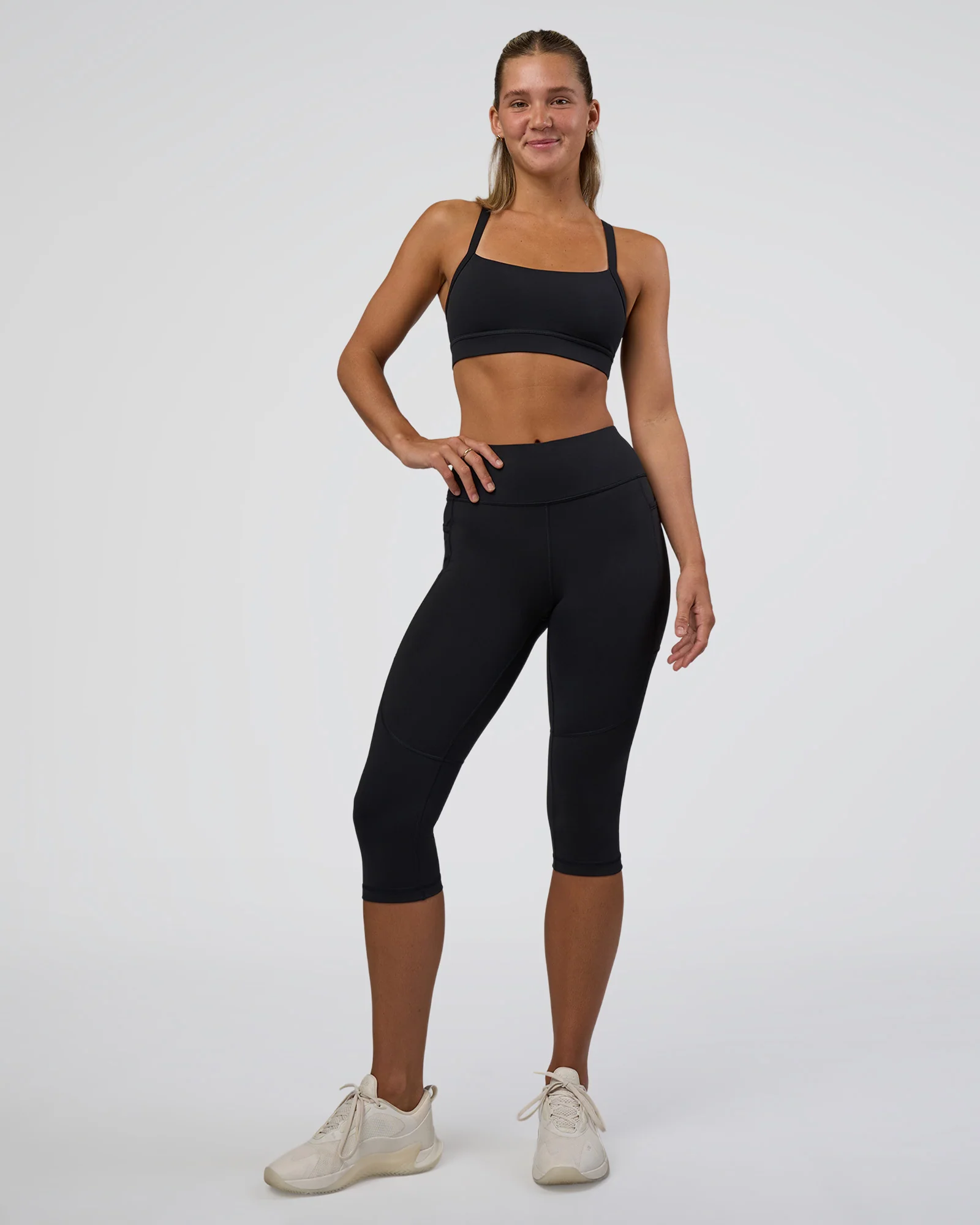 Rep Ultra High-Rise 3/4 Legging Pockets - Black-Black - Image 2