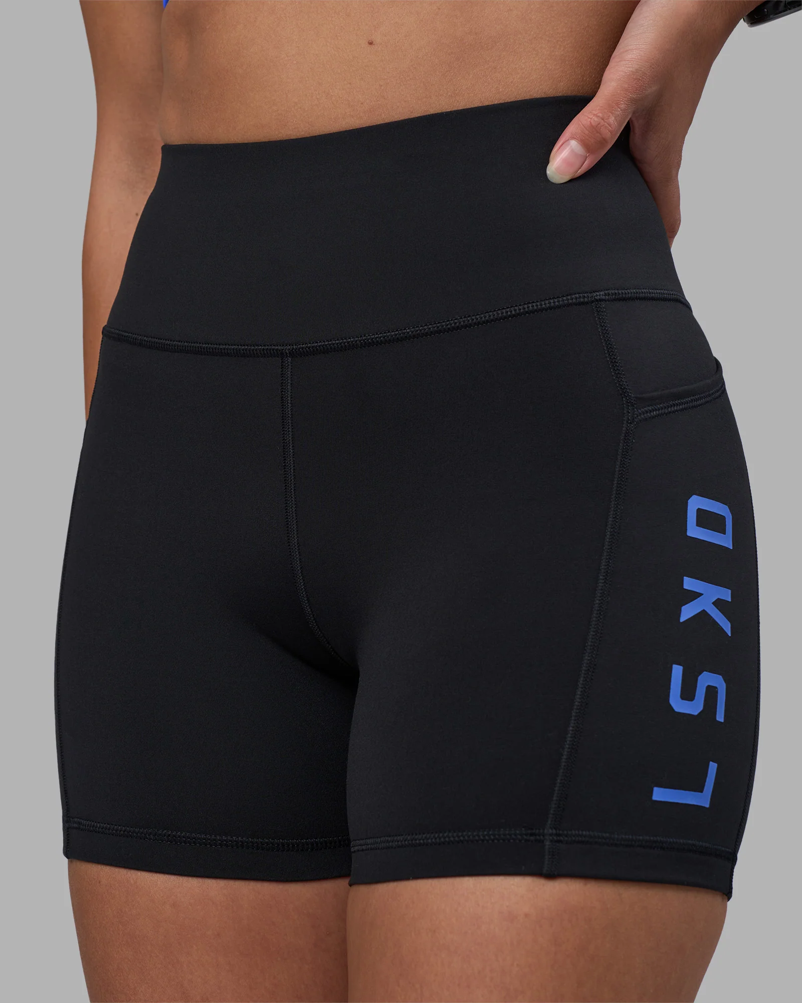 Rep Ultra High-Rise 4" Short Pockets - Black-Power Cobalt - Image 3