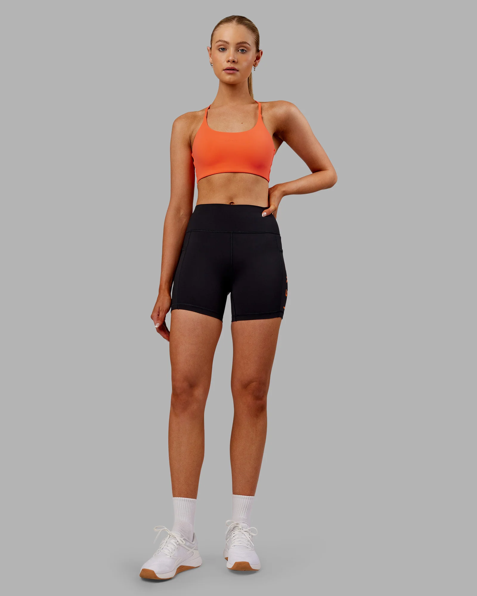 Rep Ultra High-Rise 4" Short Pockets - Black-Ultra Orange - Image 3