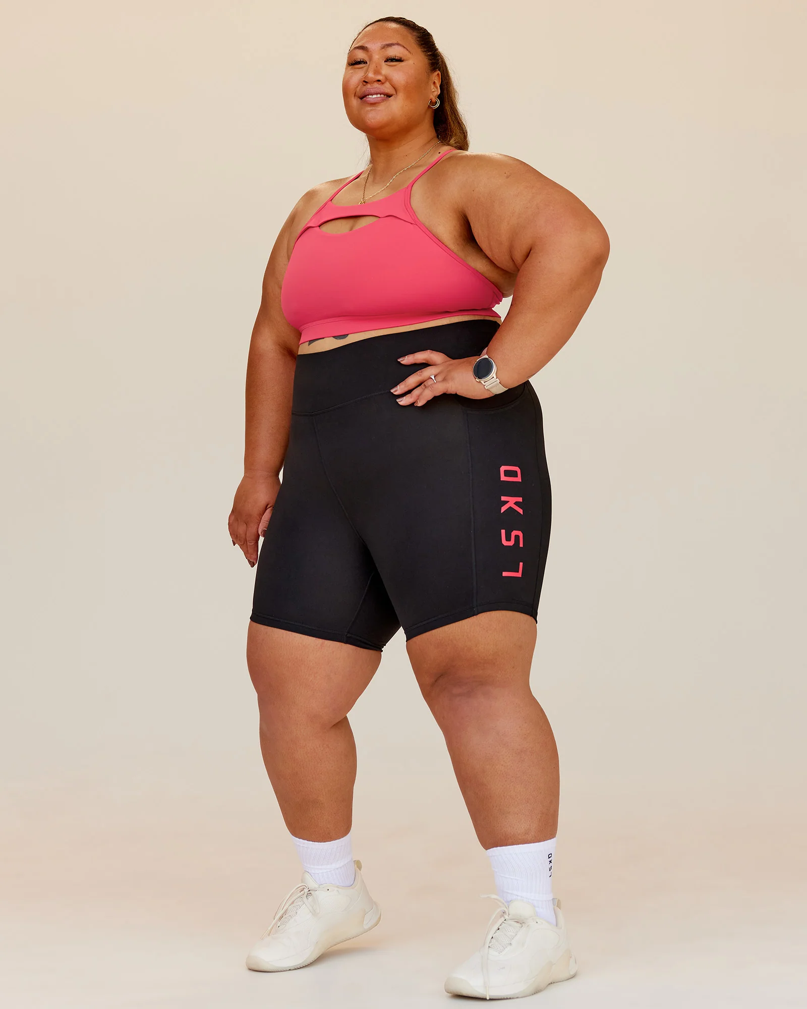 Rep Ultra High-Rise 6" Short Pockets - Black-Bright Raspberry - Image 3