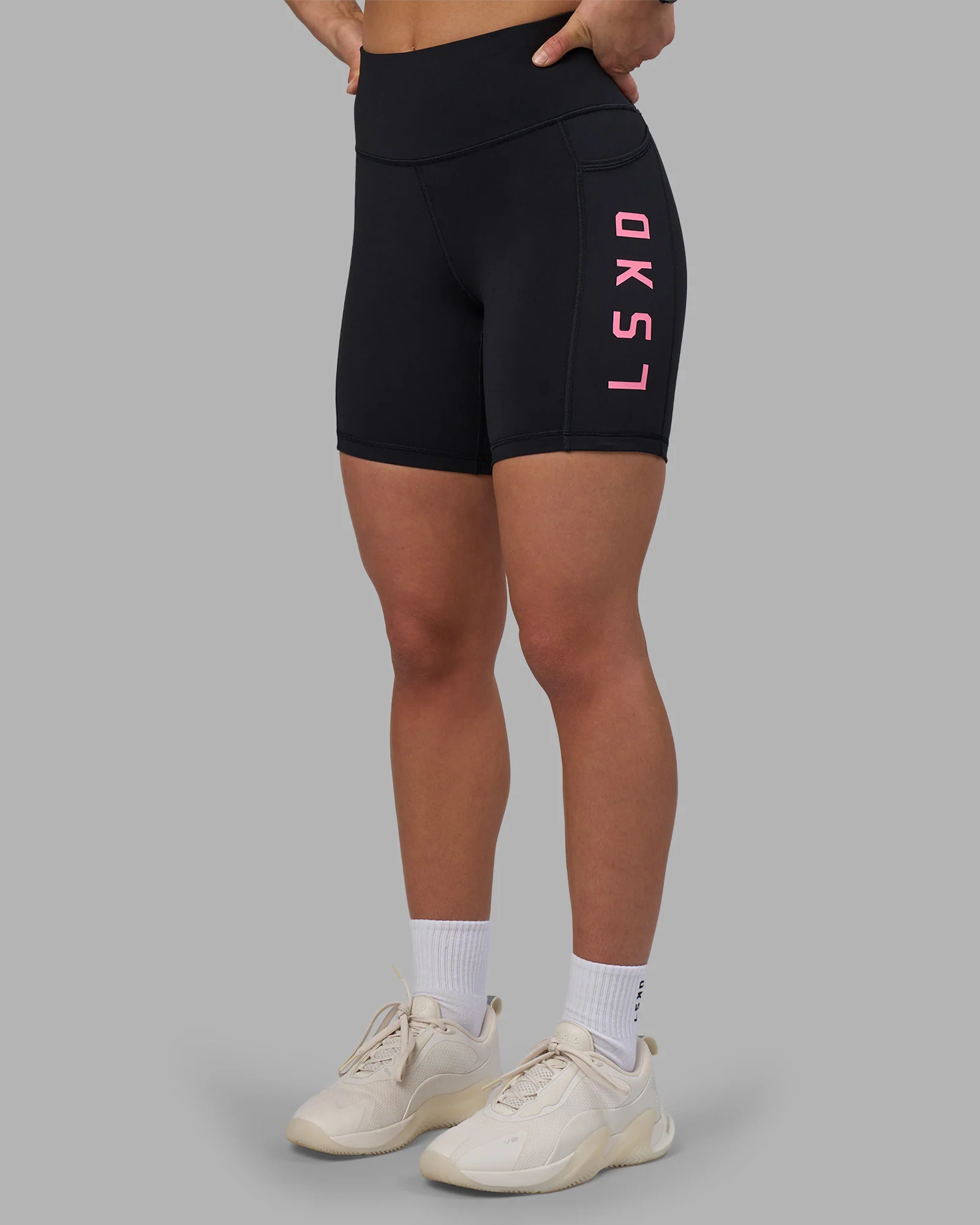 Rep Ultra High-Rise 6" Short Pockets - Black-Candy Pink - Image 3