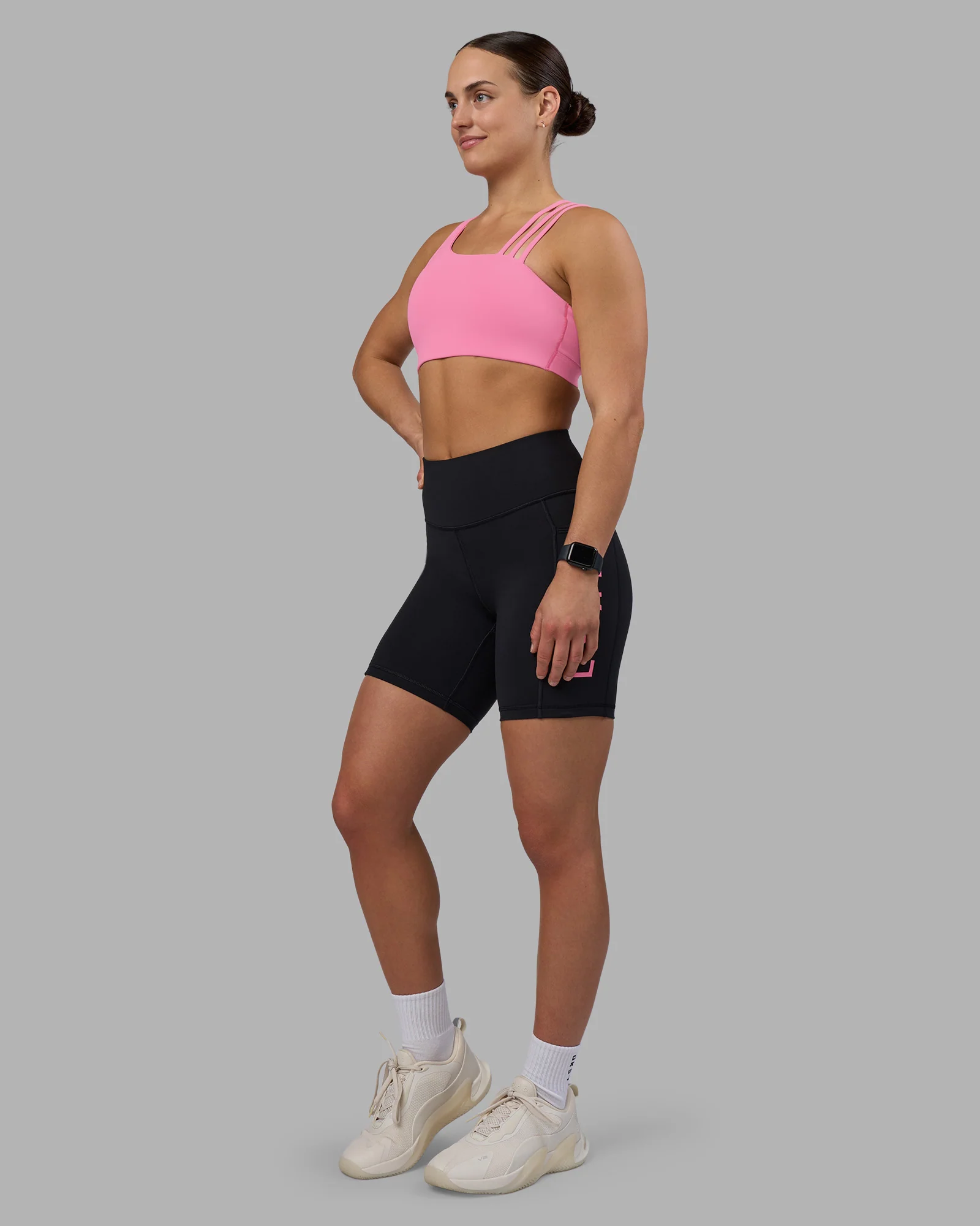 Rep Ultra High-Rise 6" Short Pockets - Black-Candy Pink - Image 5