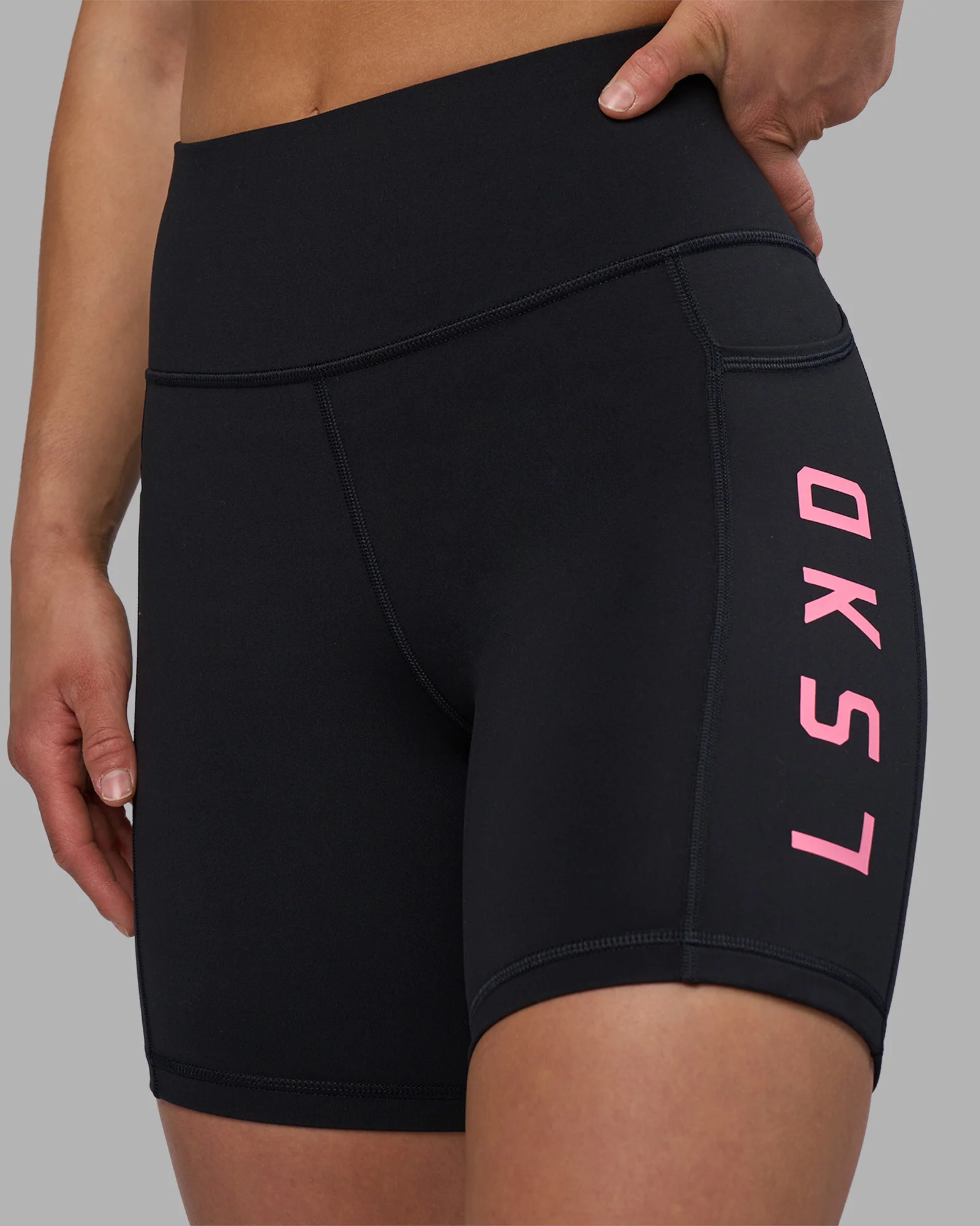 Rep Ultra High-Rise 6" Short Pockets - Black-Candy Pink - Image 6