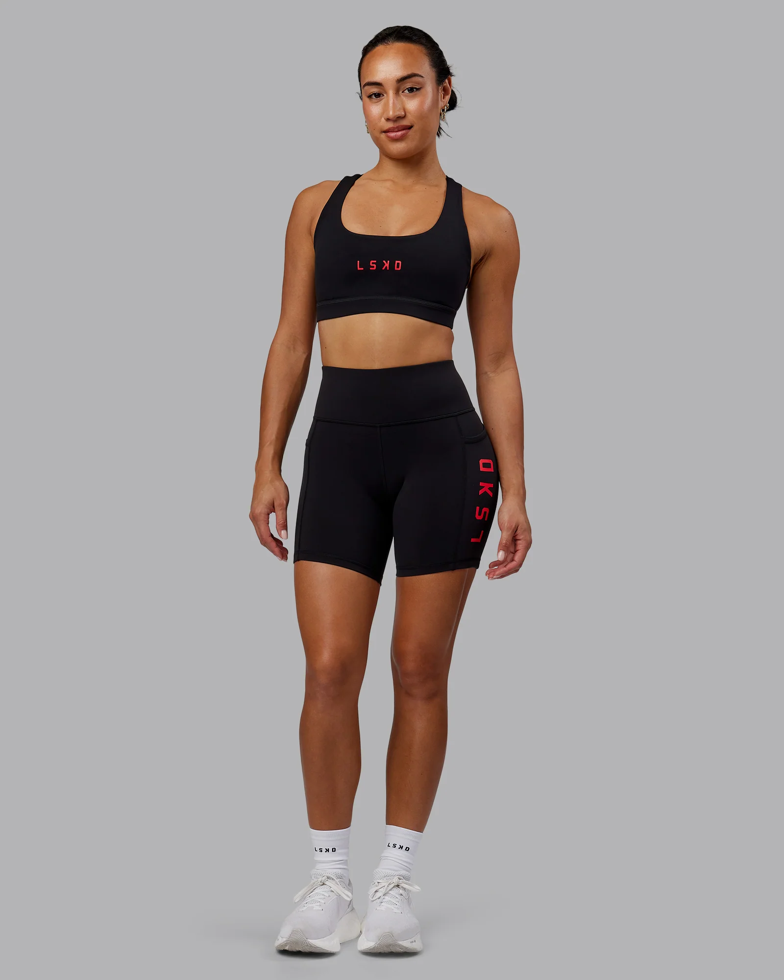 Rep Ultra High-Rise 6" Short Pockets - Black-Scarlet - Image 2