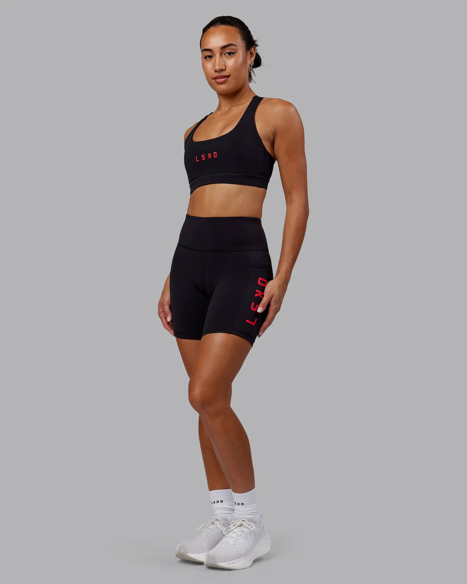 Rep Ultra High-Rise 6" Short Pockets - Black-Scarlet - Image 6
