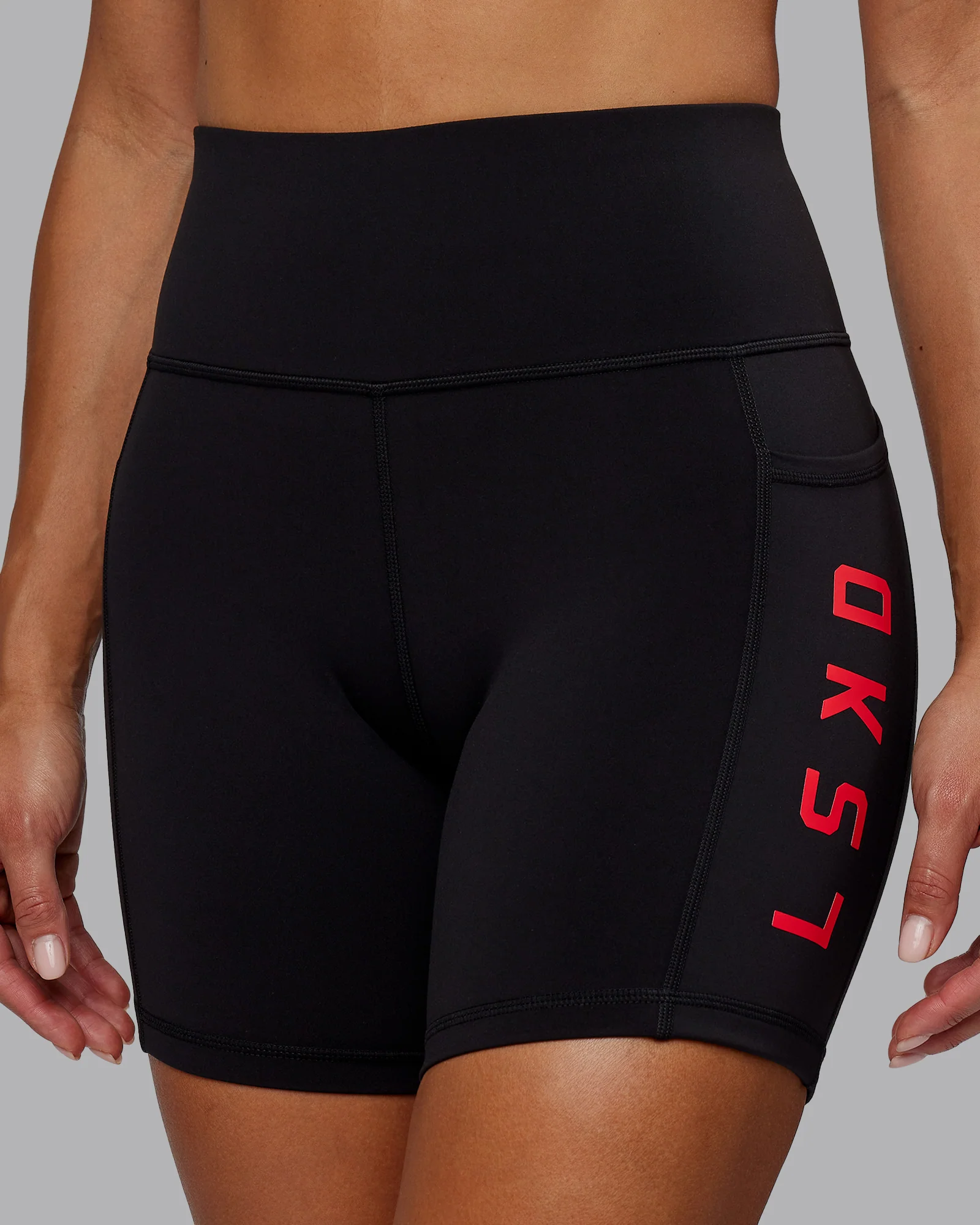 Rep Ultra High-Rise 6" Short Pockets - Black-Scarlet - Image 7