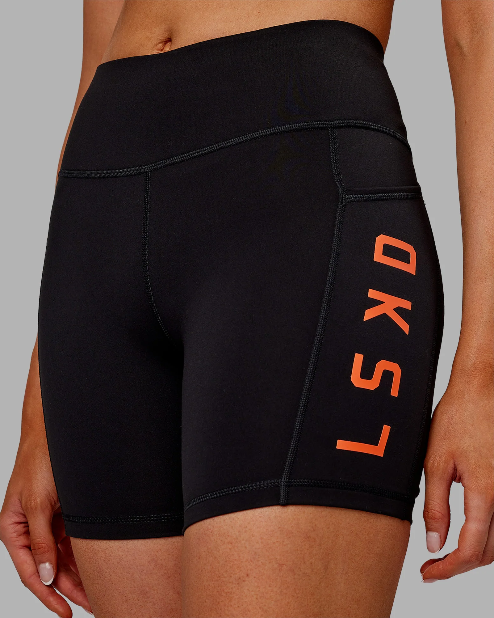 Rep Ultra High-Rise 6" Short Pockets - Black-Ultra Orange - Image 6