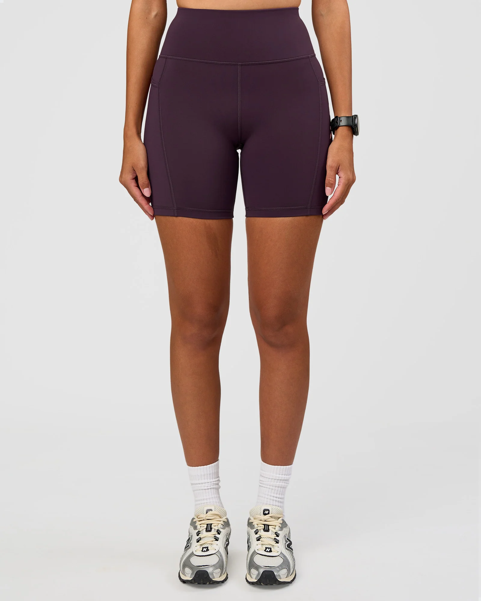 Rep Ultra High-Rise 6" Short Pockets - Midnight Plum-Marshmallow - Image 3