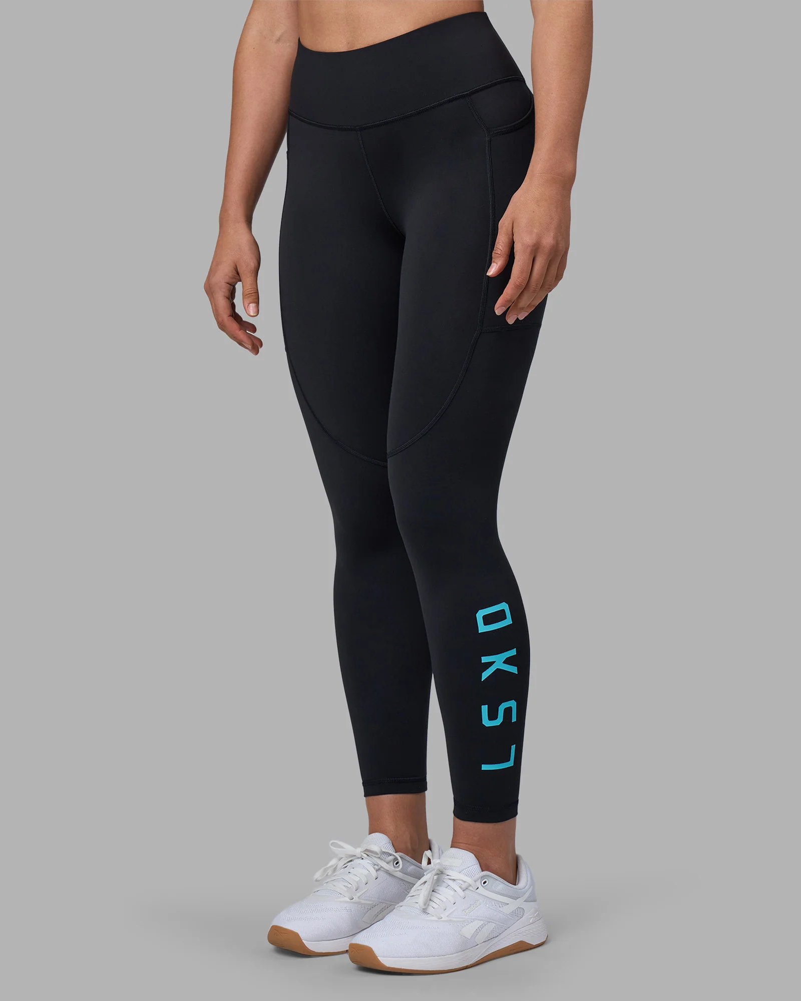 Rep Ultra High-Rise 7/8 Legging Pockets - Black-Blue Atoll - Image 2