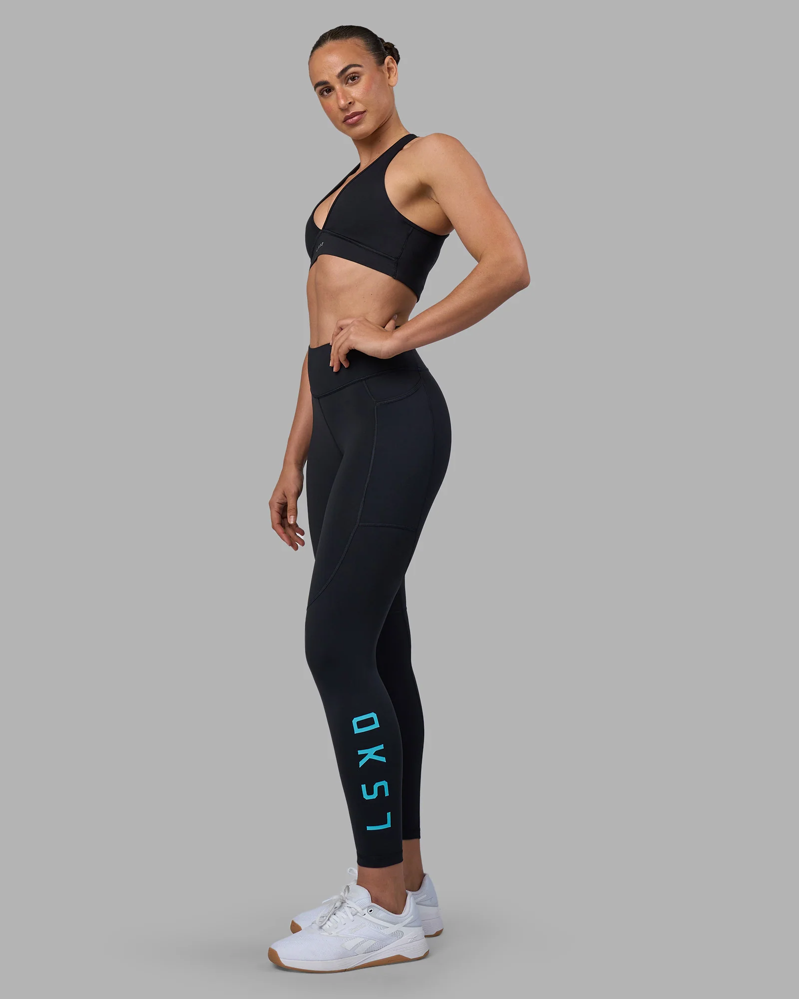 Rep Ultra High-Rise 7/8 Legging Pockets - Black-Blue Atoll - Image 5
