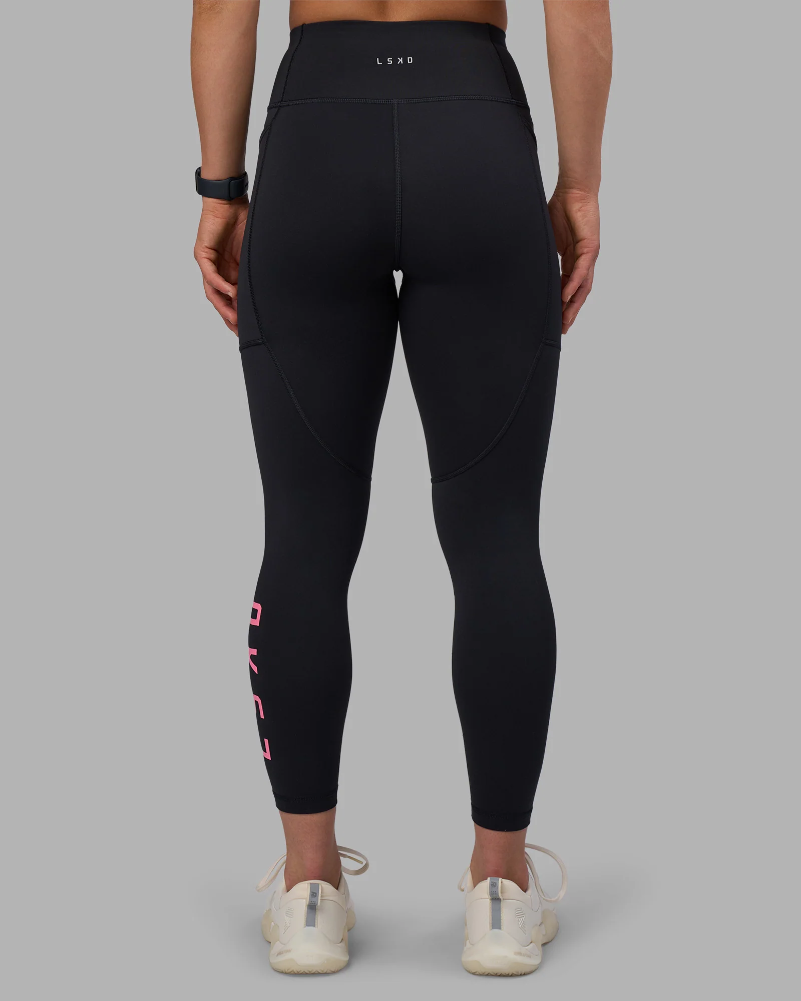 Rep Ultra High-Rise 7/8 Legging Pockets - Black-Candy Pink - Image 4