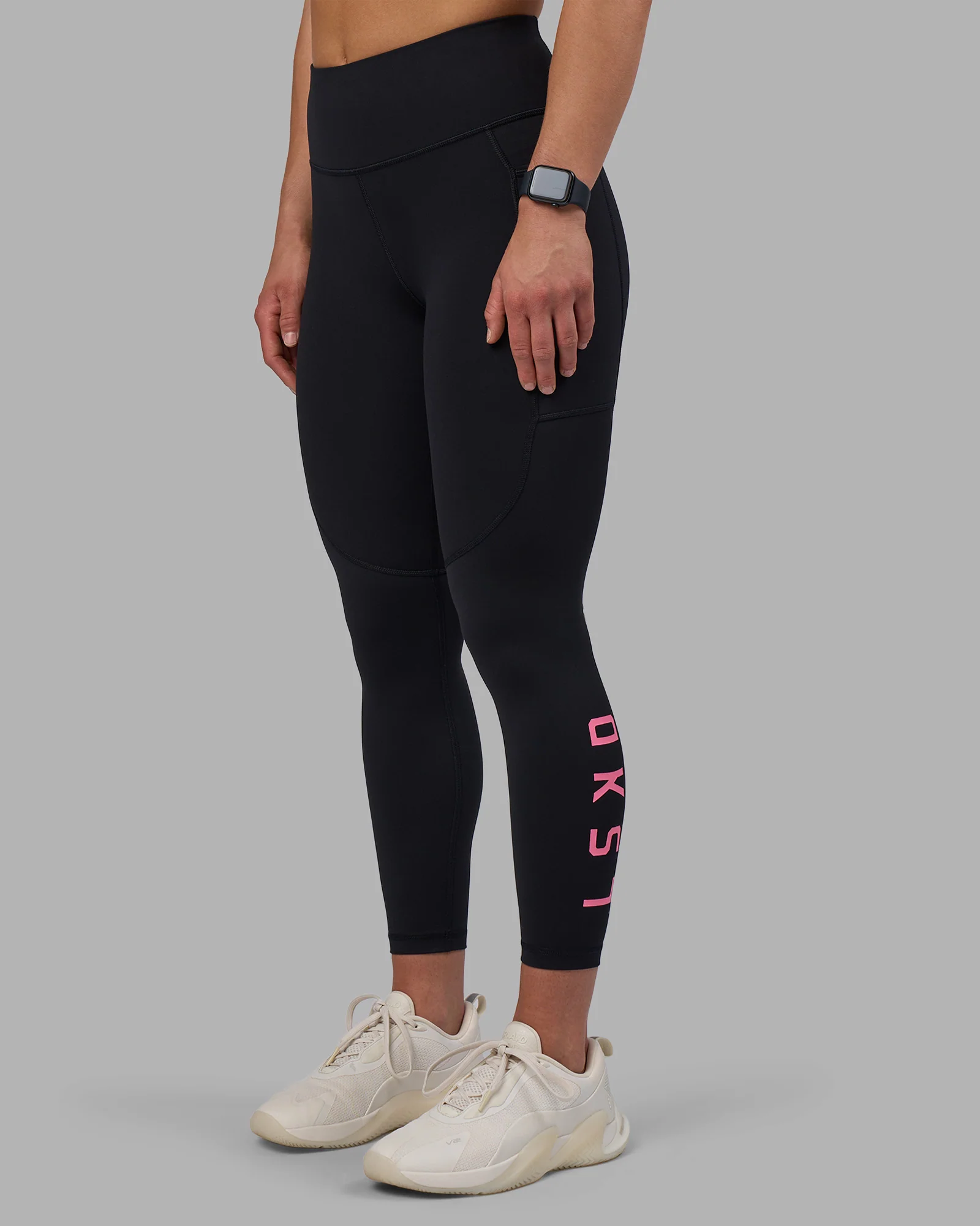 Rep Ultra High-Rise 7/8 Legging Pockets - Black-Candy Pink - Image 7