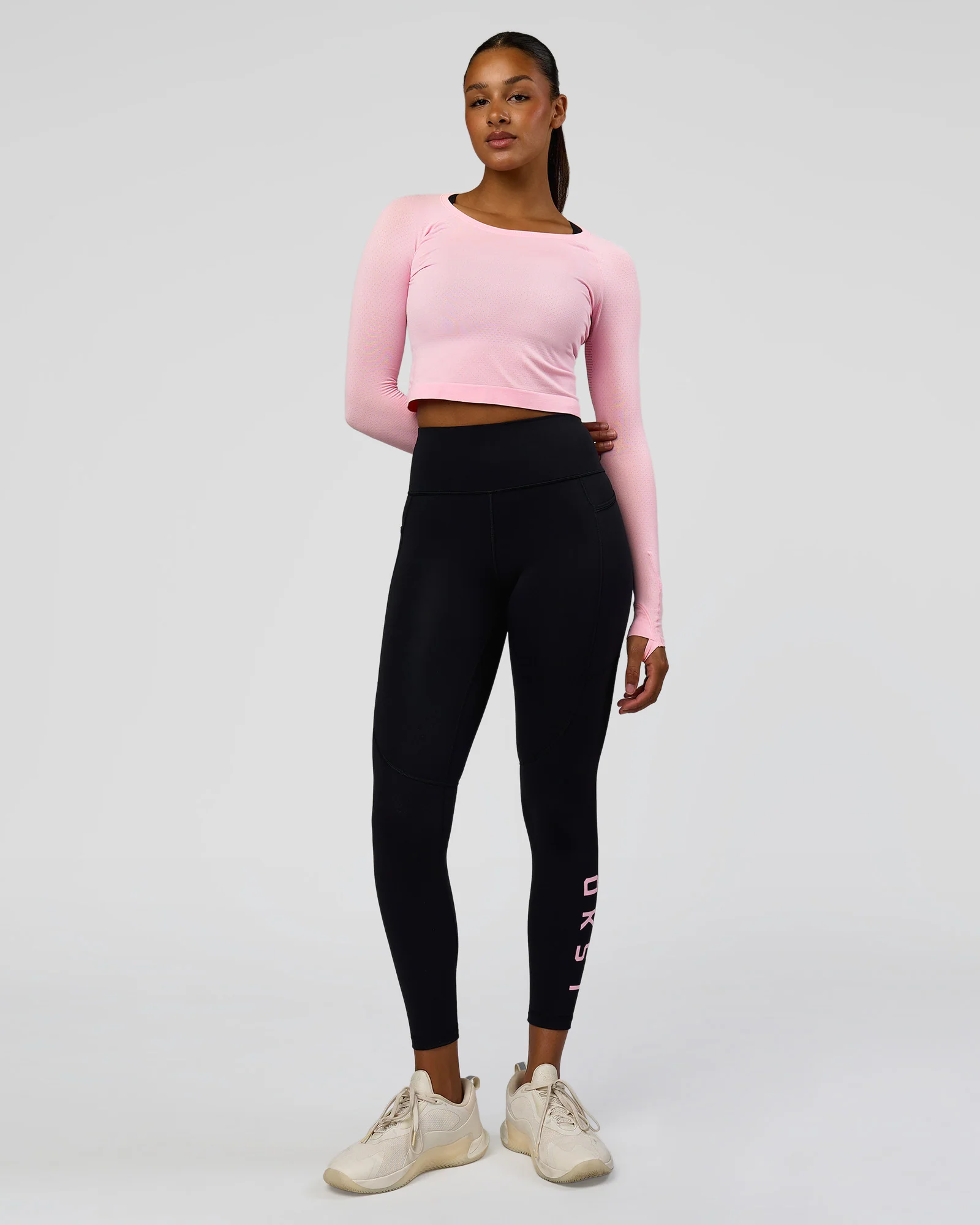 Rep Ultra High-Rise 7/8 Legging Pockets - Black-Marshmallow - Image 6
