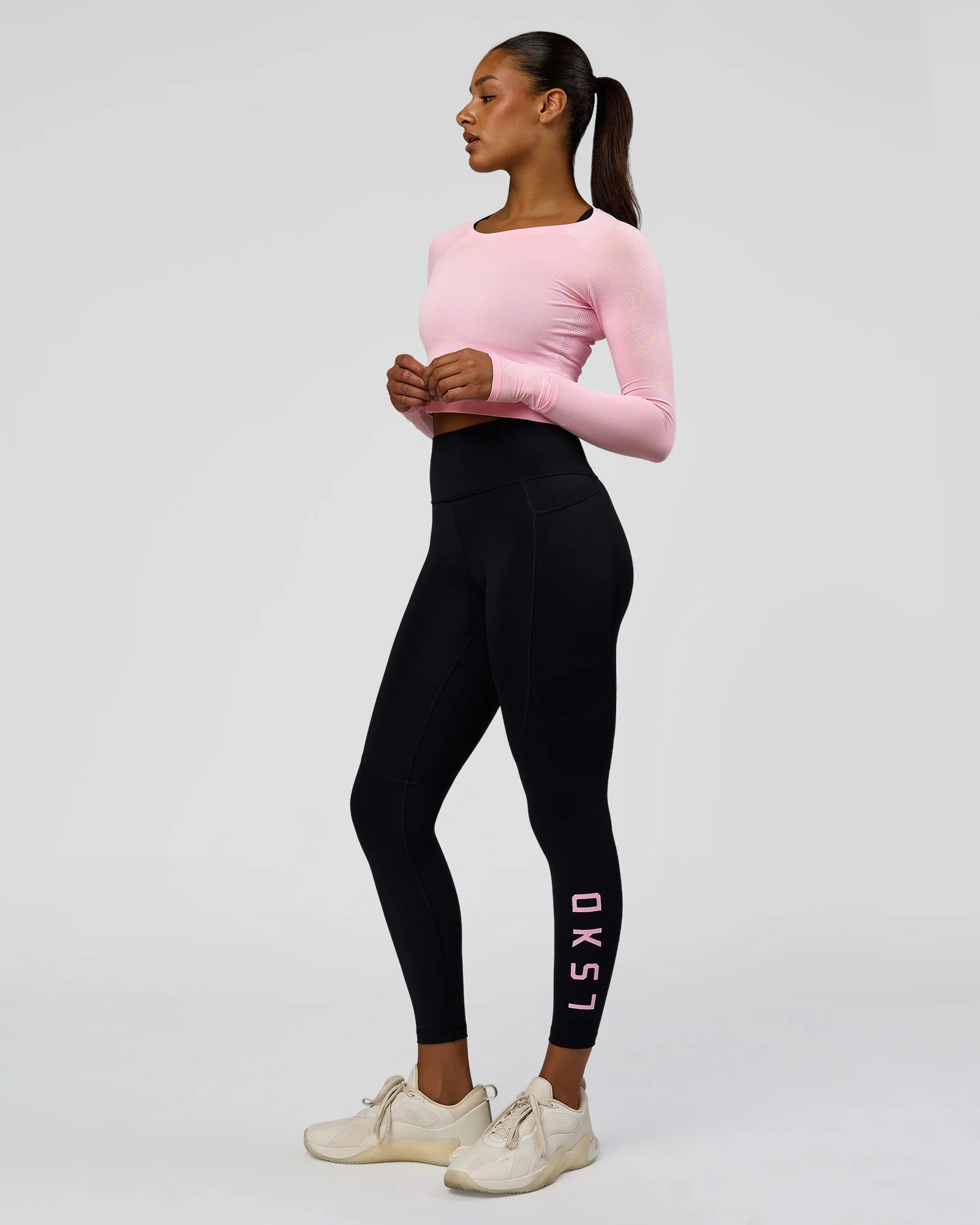 Rep Ultra High-Rise 7/8 Legging Pockets - Black-Marshmallow - Image 8