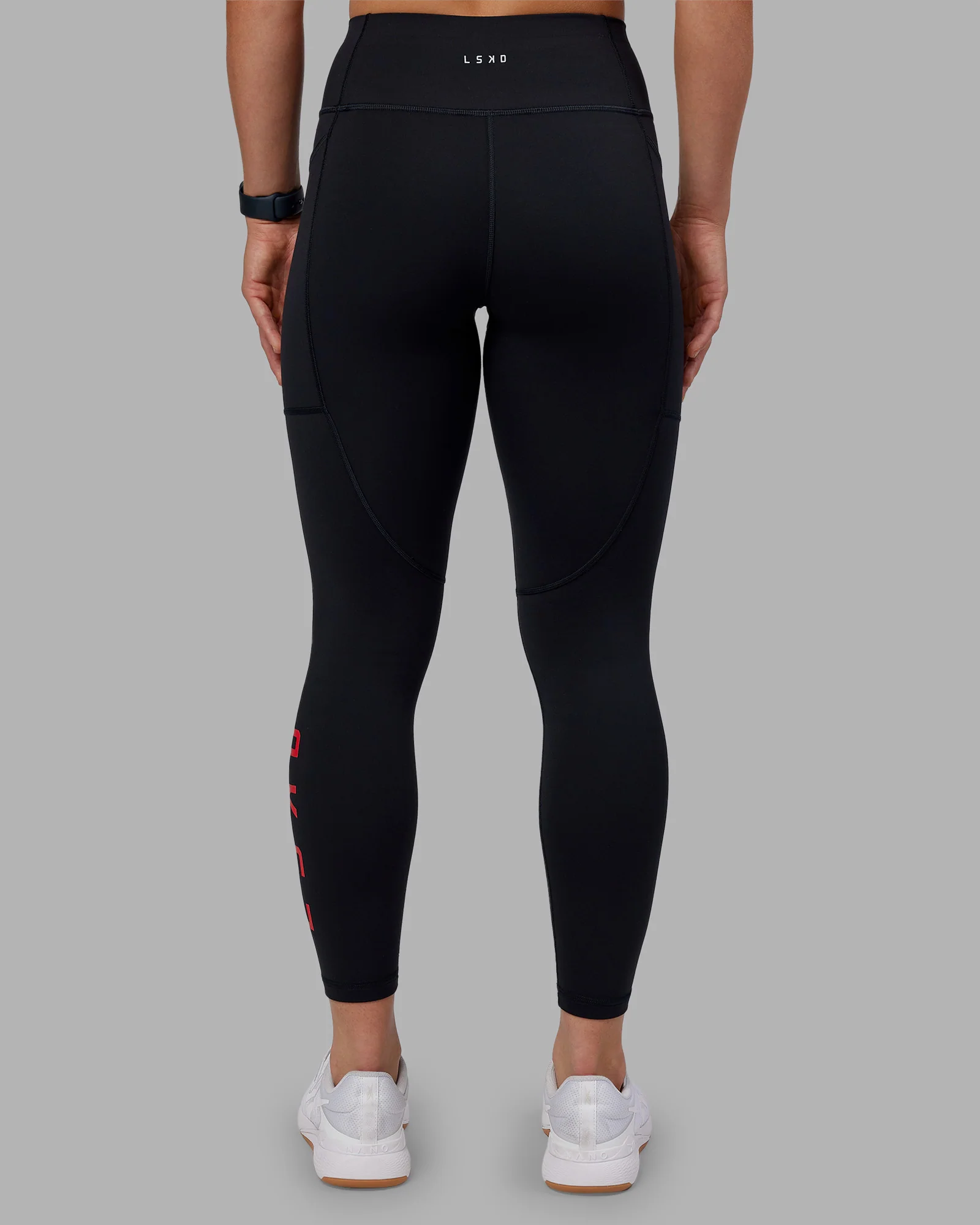 Rep Ultra High-Rise 7/8 Legging Pockets - Black-Scarlet - Image 4