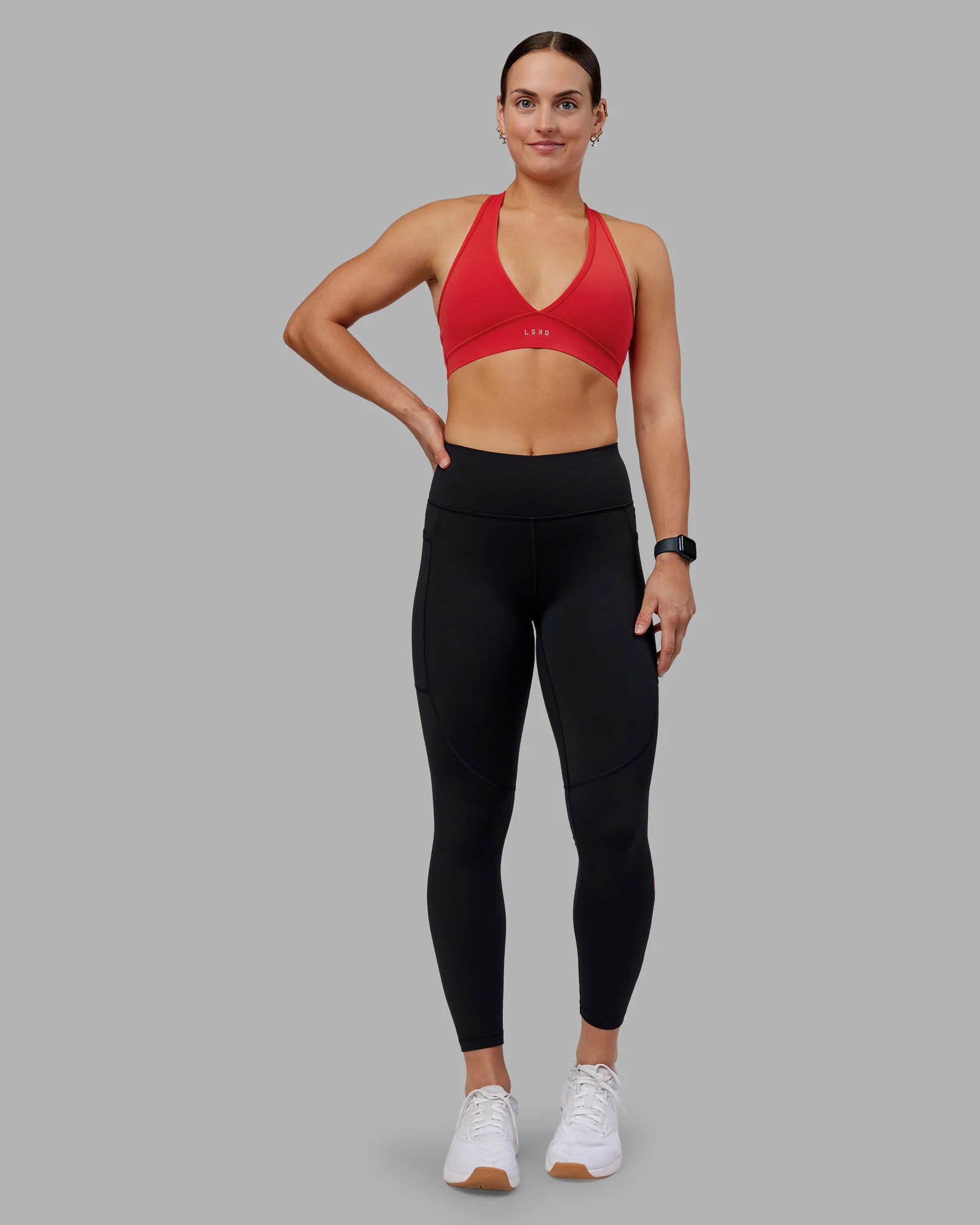 Rep Ultra High-Rise 7/8 Legging Pockets - Black-Scarlet - Image 5