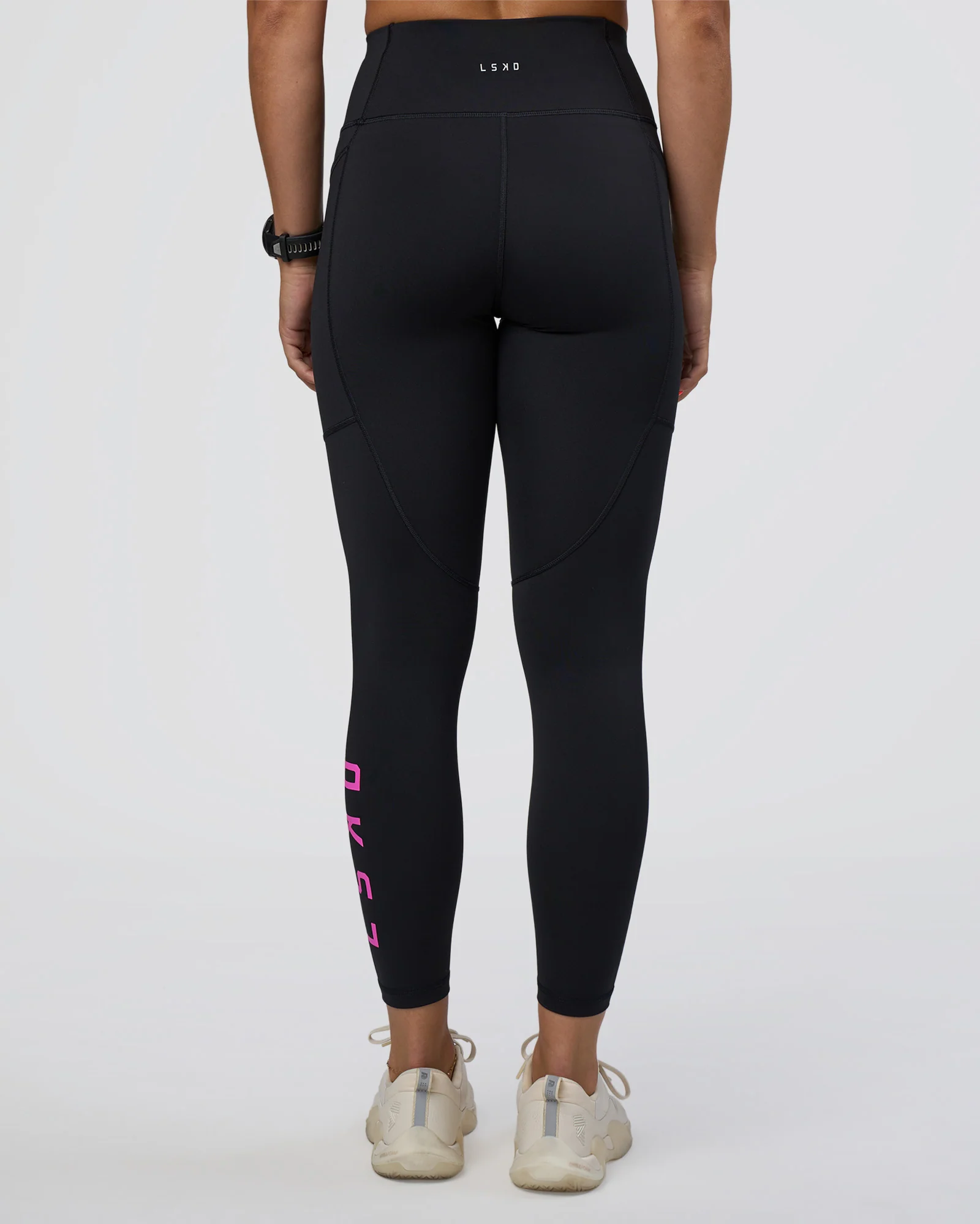 Rep Ultra High-Rise 7/8 Legging Pockets - Black-Ultra Fuchsia - Image 4