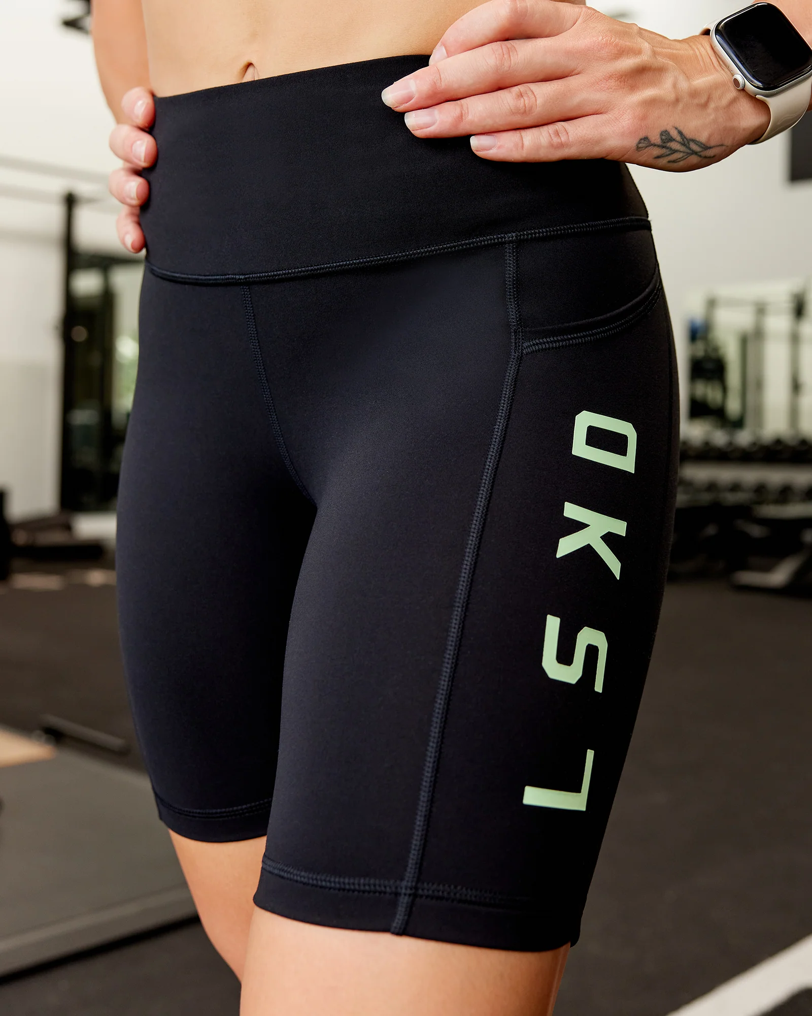 Rep Ultra High-Rise 9" Short Pockets - Black-Surreal Green - Image 2