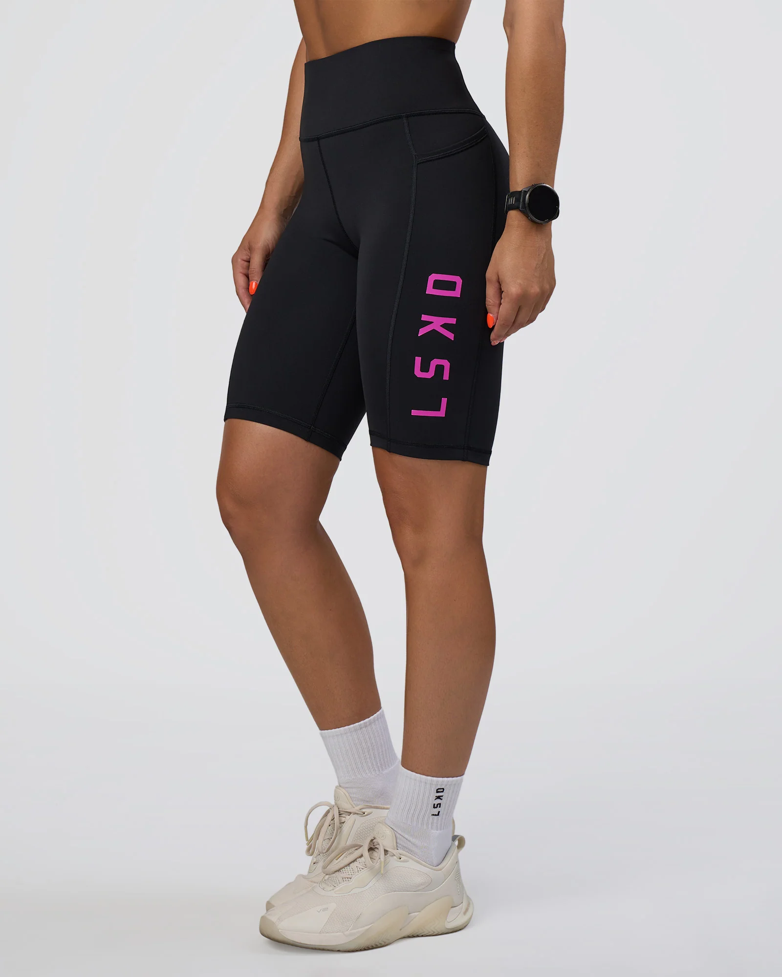 Rep Ultra High-Rise 9" Short Pockets - Black-Ultra Fuchsia - Image 2