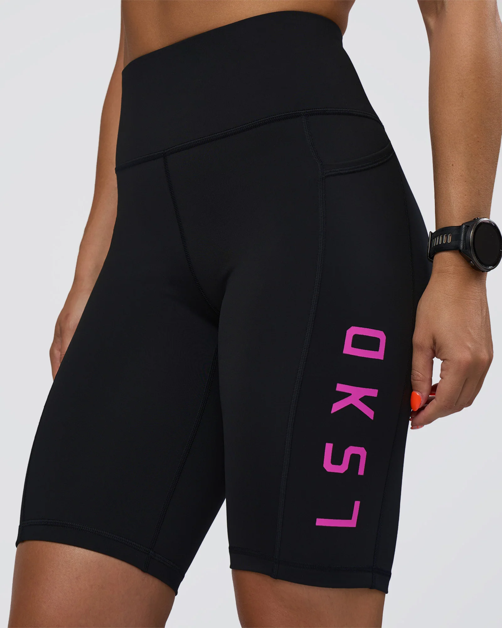 Rep Ultra High-Rise 9" Short Pockets - Black-Ultra Fuchsia - Image 3