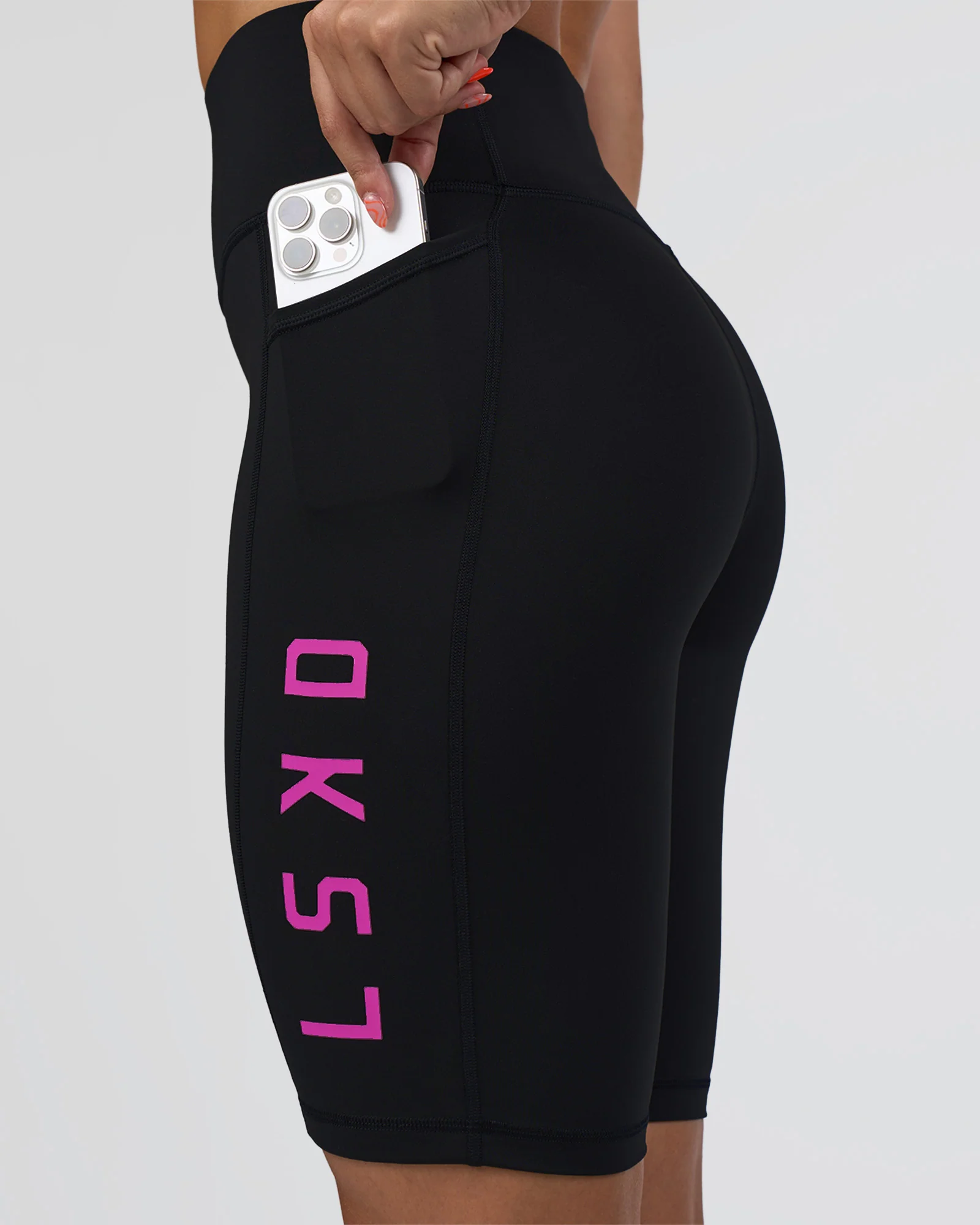 Rep Ultra High-Rise 9" Short Pockets - Black-Ultra Fuchsia - Image 6
