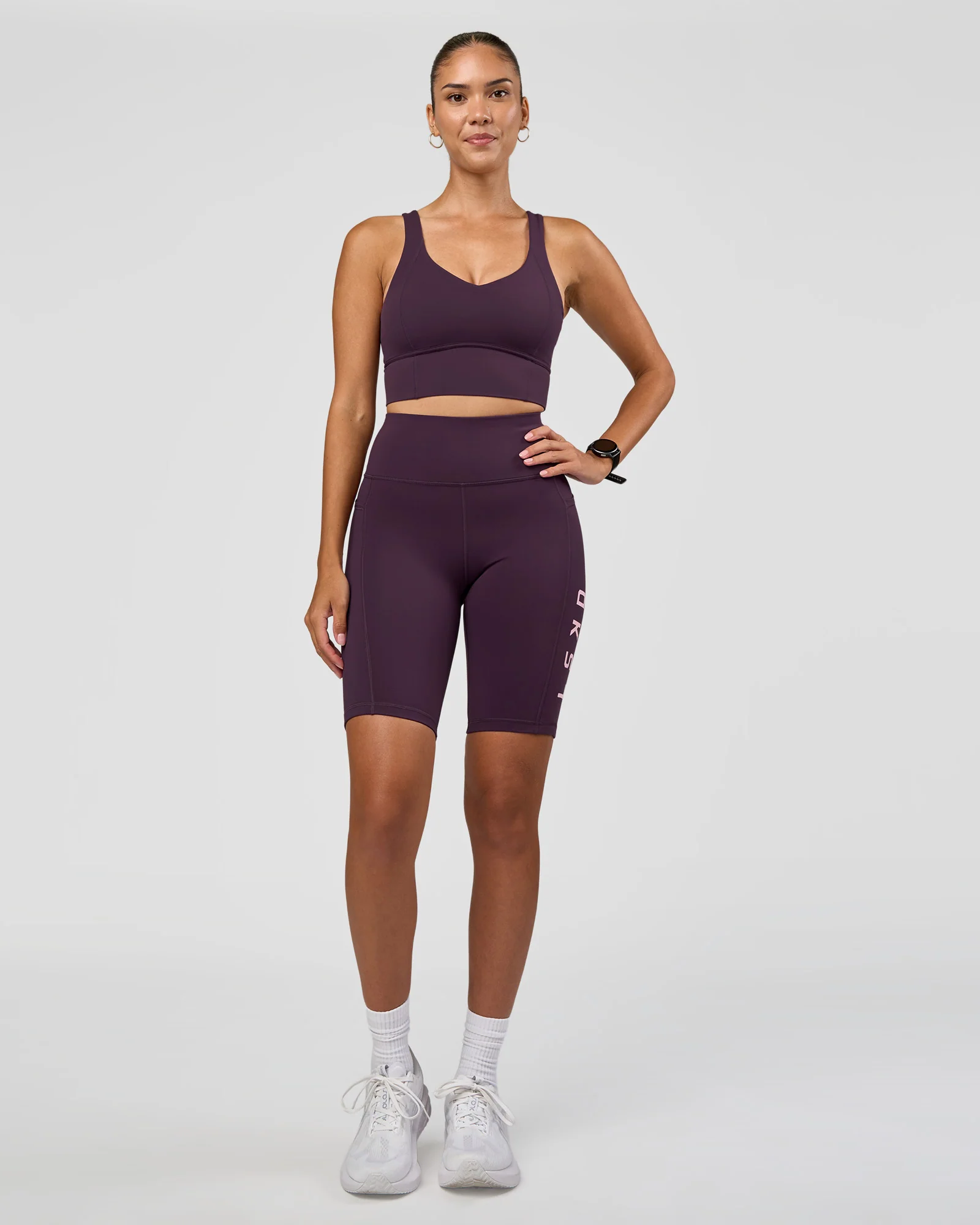 Rep Ultra High-Rise 9" Short Pockets - Midnight Plum-Marshmallow - Image 4