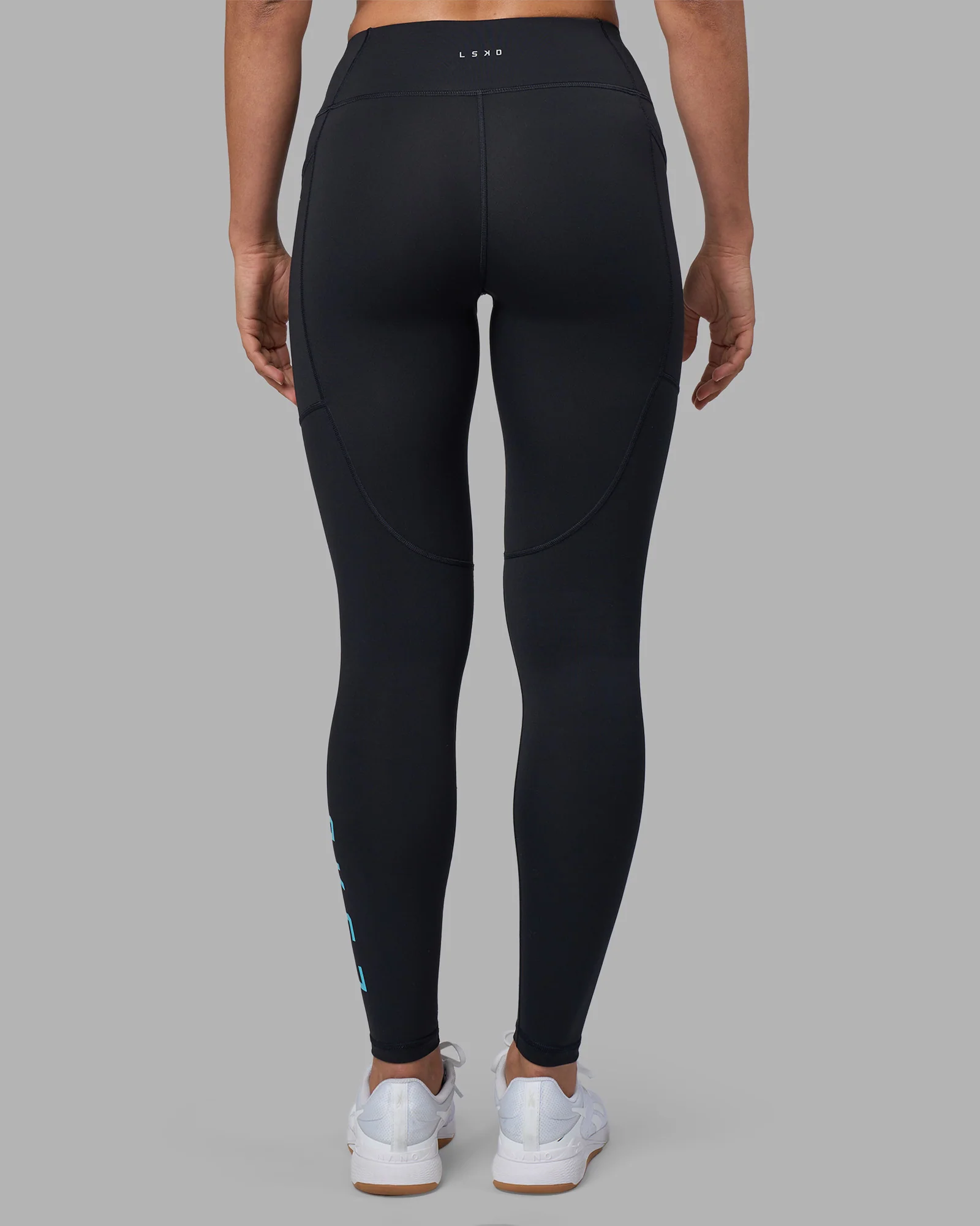 Rep Ultra High-Rise Full Length Legging Pockets - Black-Blue Atoll - Image 4
