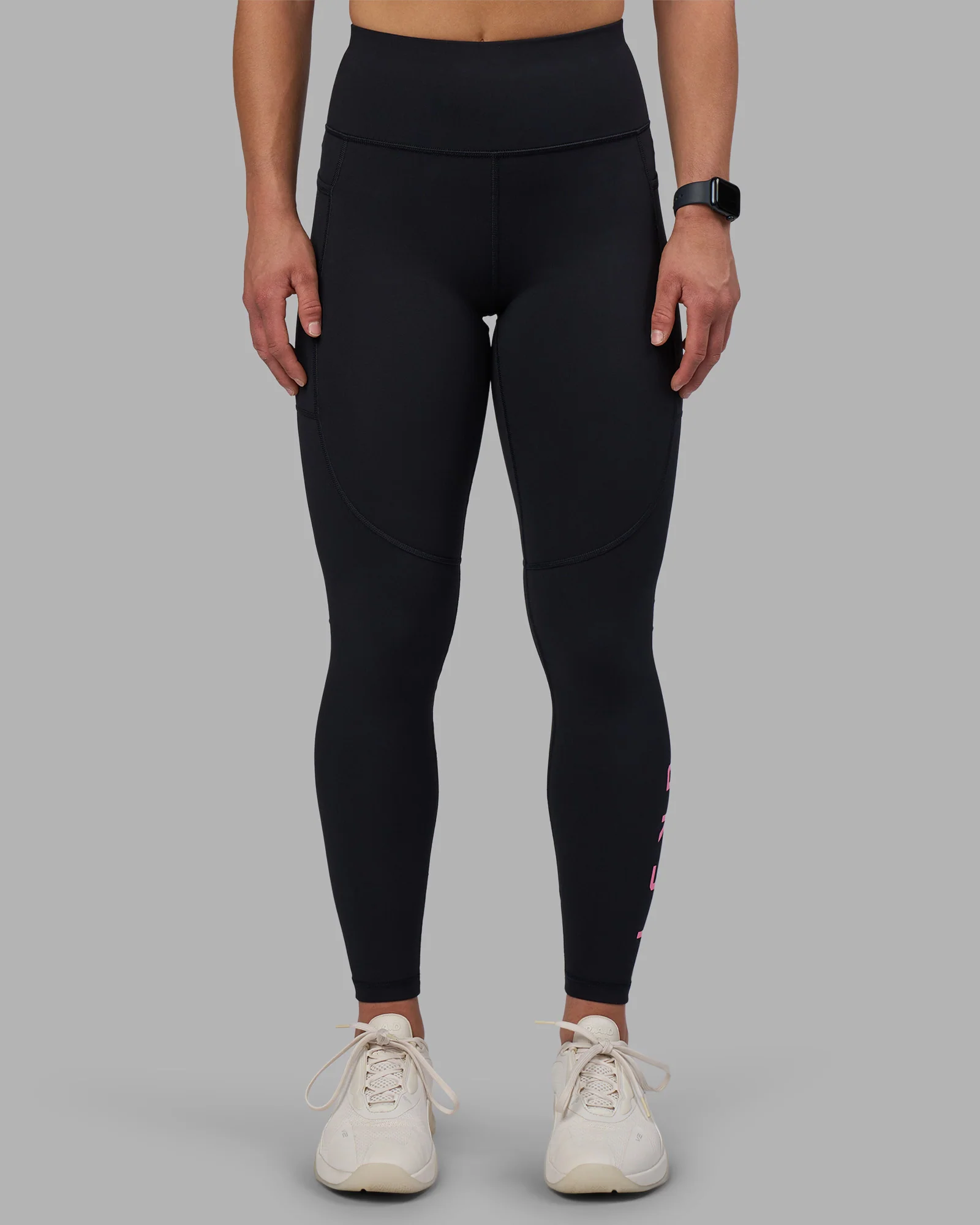 Rep Ultra High-Rise Full Length Legging Pockets - Black-Candy Pink - Image 7