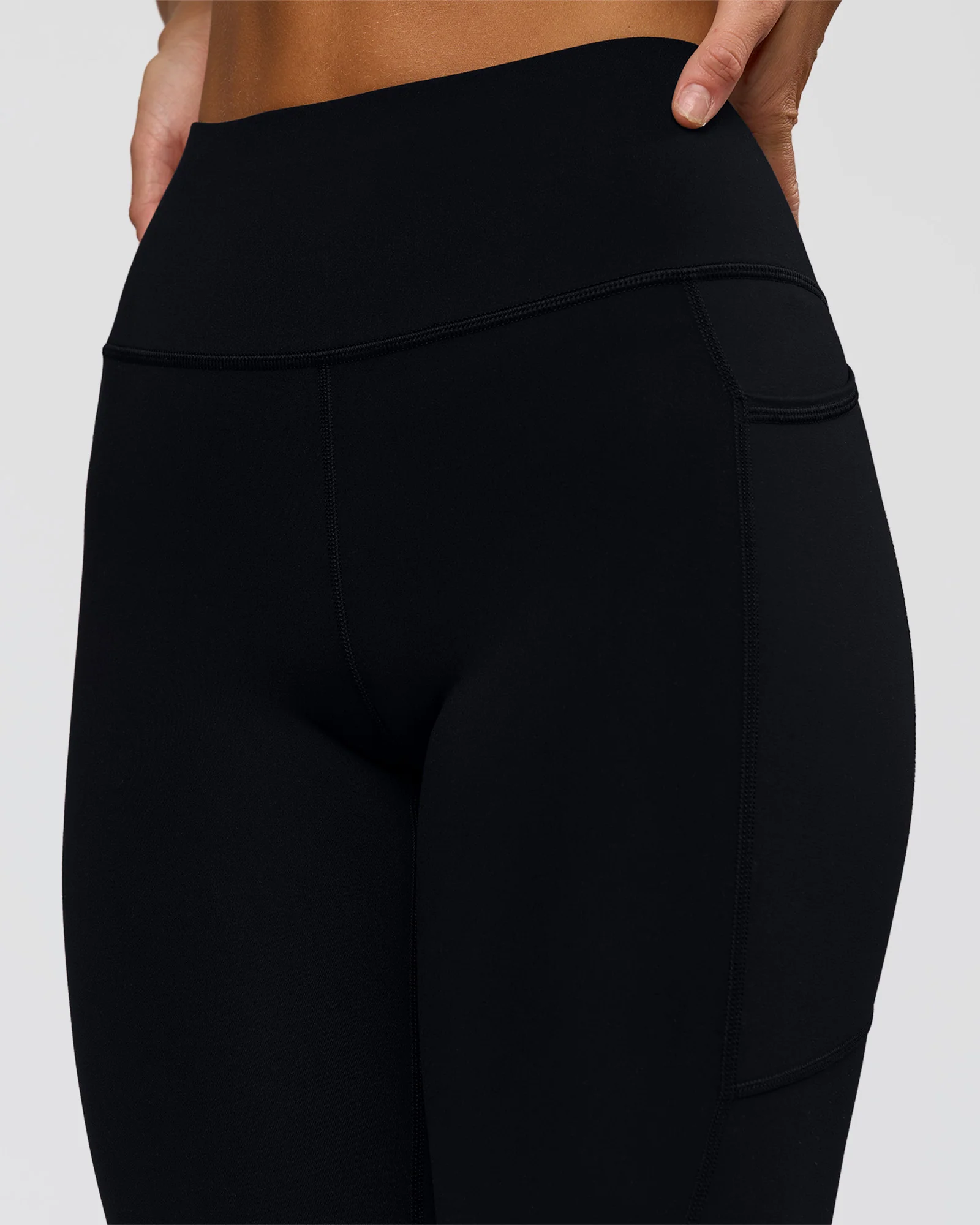 Rep Ultra High-Rise Full Length Legging Pockets - Black-Marshmallow - Image 7
