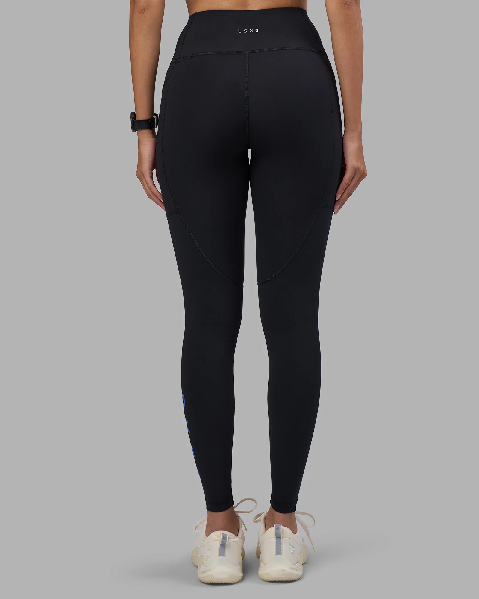 Rep Ultra High-Rise Full Length Legging Pockets - Black-Power Cobalt - Image 4