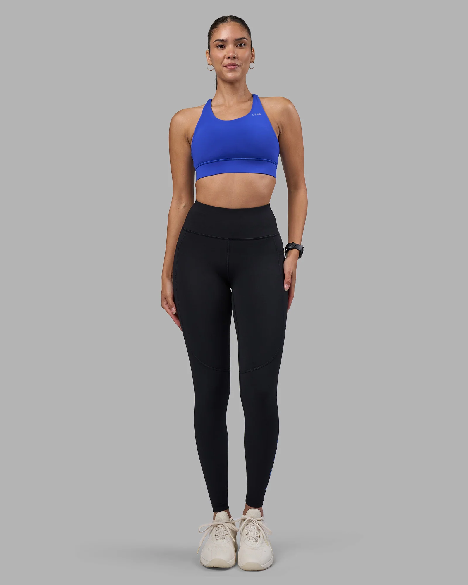 Rep Ultra High-Rise Full Length Legging Pockets - Black-Power Cobalt - Image 5