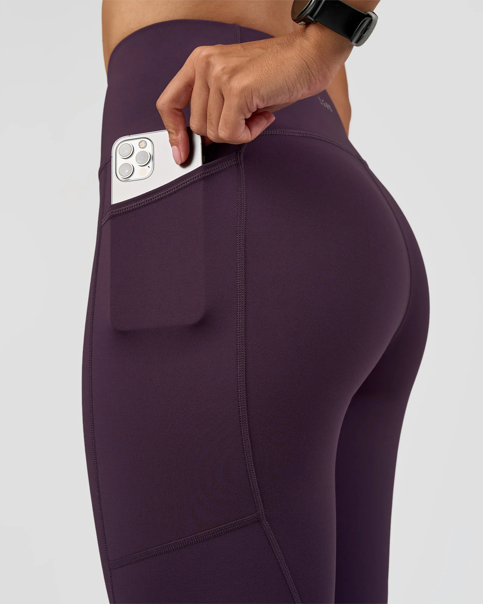 Rep Ultra High-Rise Full Length Legging Pockets - Midnight Plum-Marshmallow - Image 3