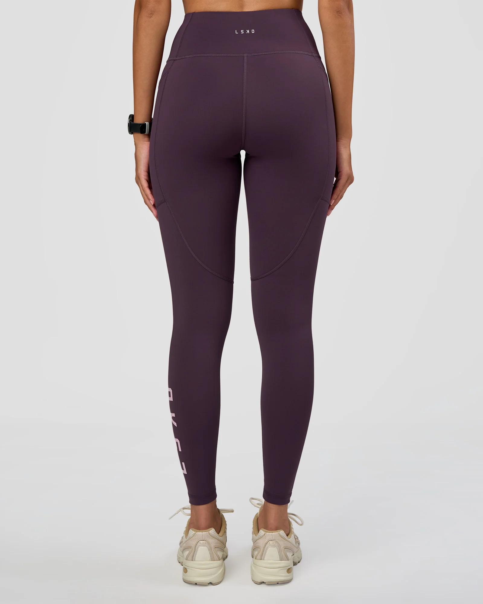 Rep Ultra High-Rise Full Length Legging Pockets - Midnight Plum-Marshmallow - Image 5