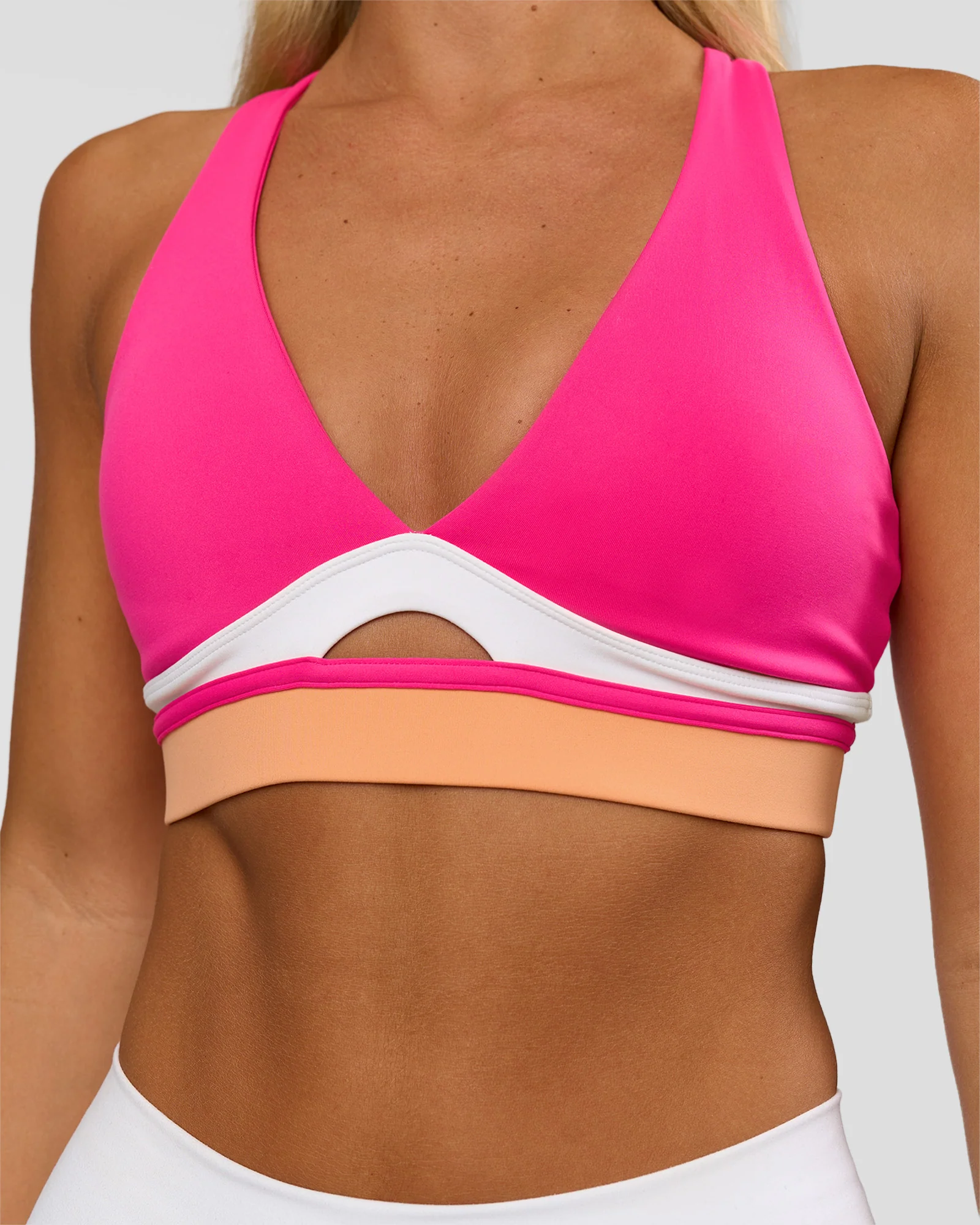 Revitalise Flash Sports Bra - Ultra Pink-Cantaloupe-White - Image 5